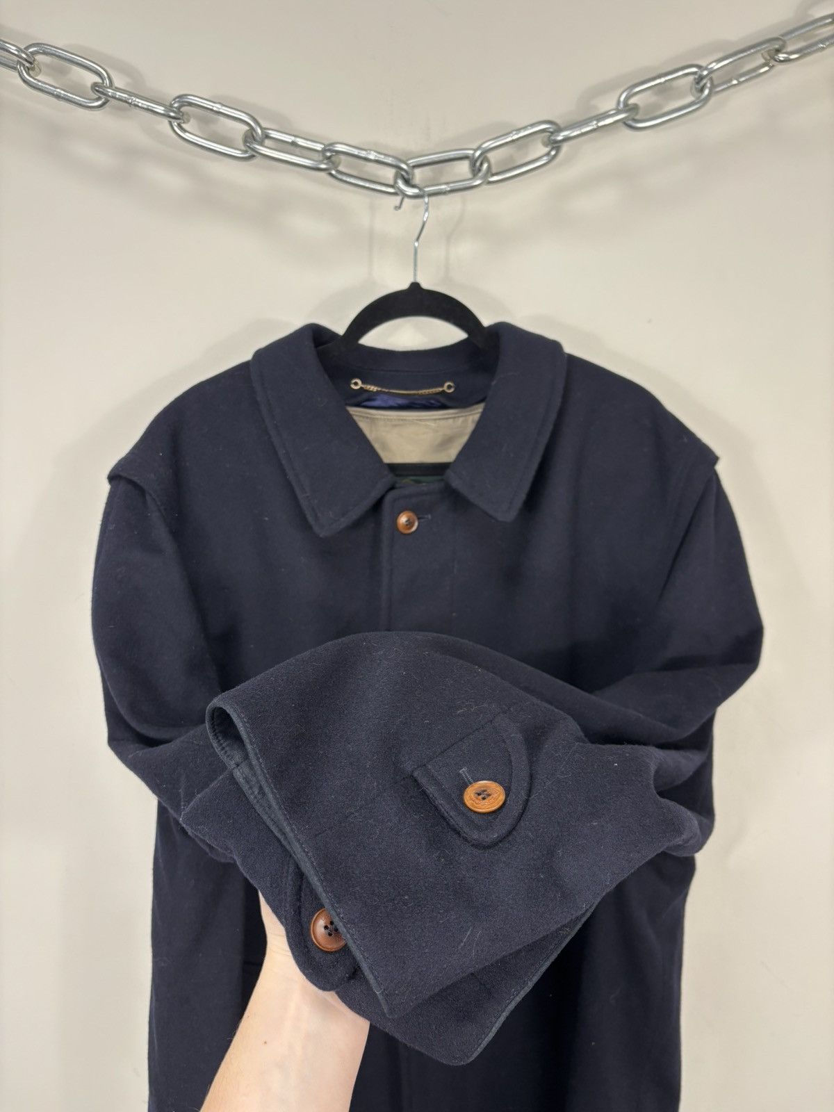 Other Lodenfrey Men’s Tyrol Loden Navy Blue Wool Long Overcoat Size US XL / EU 56 / 4 - 10 Thumbnail