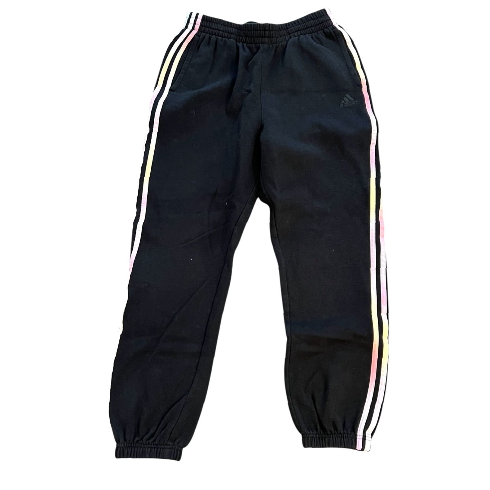 Adidas ADIDAS Sweatpants Loose Fit XL Black Pastel Stripes Activewear Loungewear Elastic Waist Pockets Men Regular Pants Size US 36 / EU 52 - 5 Thumbnail