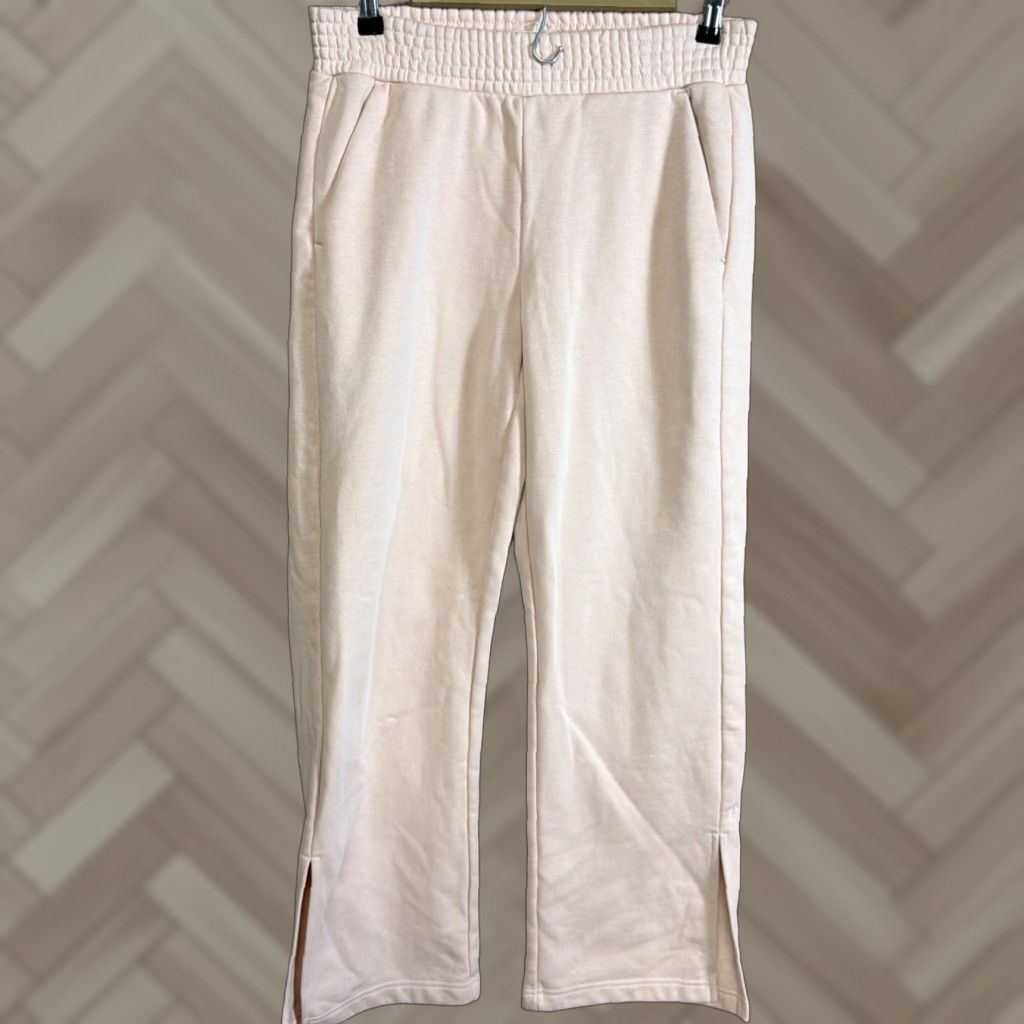Vintage PACT Sweatpants Pink Organic Fleece Cinch Elastic Waist Wide-Leg Pants Women M Pink Athleisure City W 2020s Size 32" / US 10 / IT 46 - 1 Thumbnail