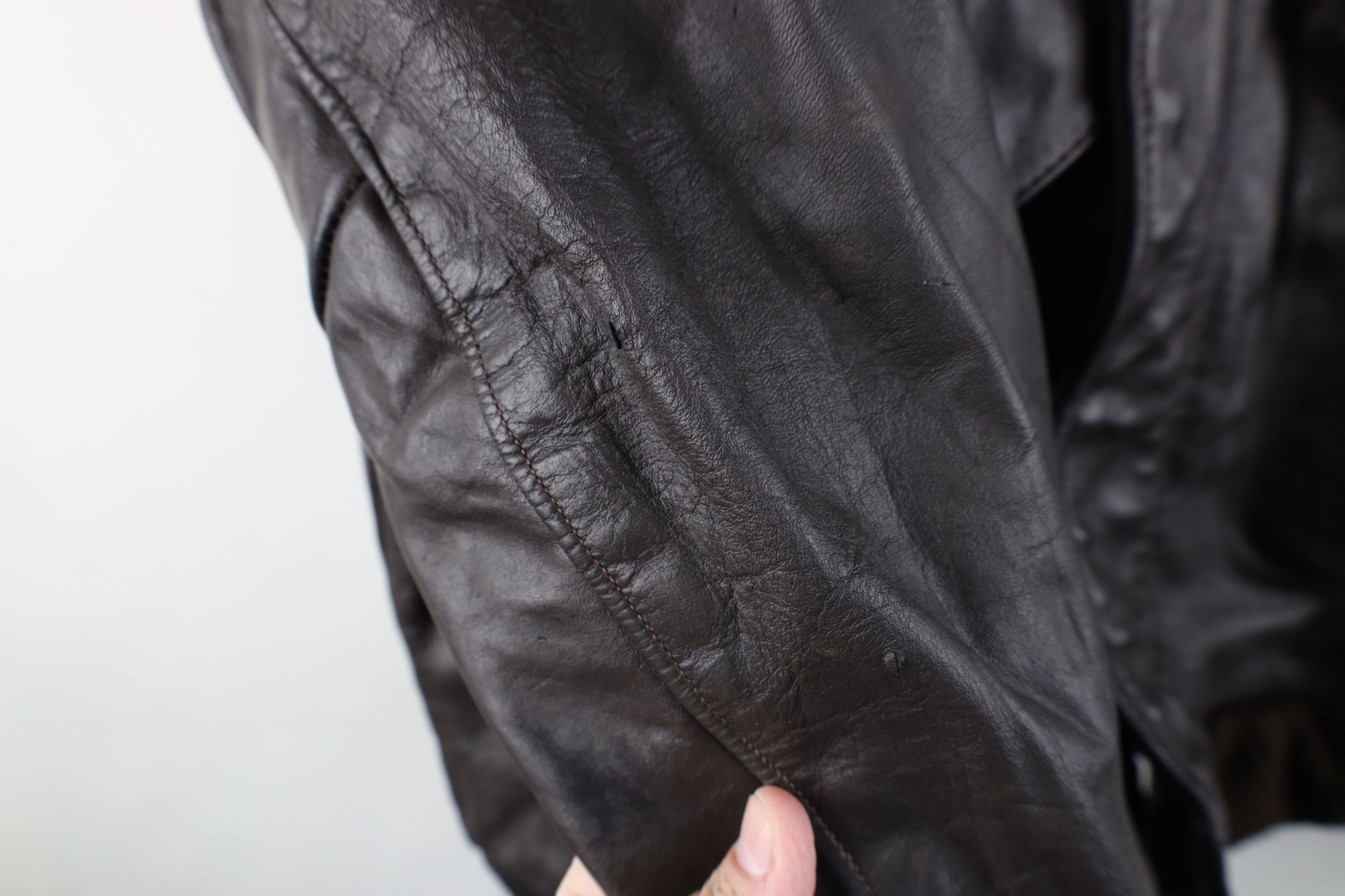 Vintage Vintage 70s Streetwear Leather Flight Bomber Jacket Brown US Size US XL / EU 56 / 4 - 5 Thumbnail