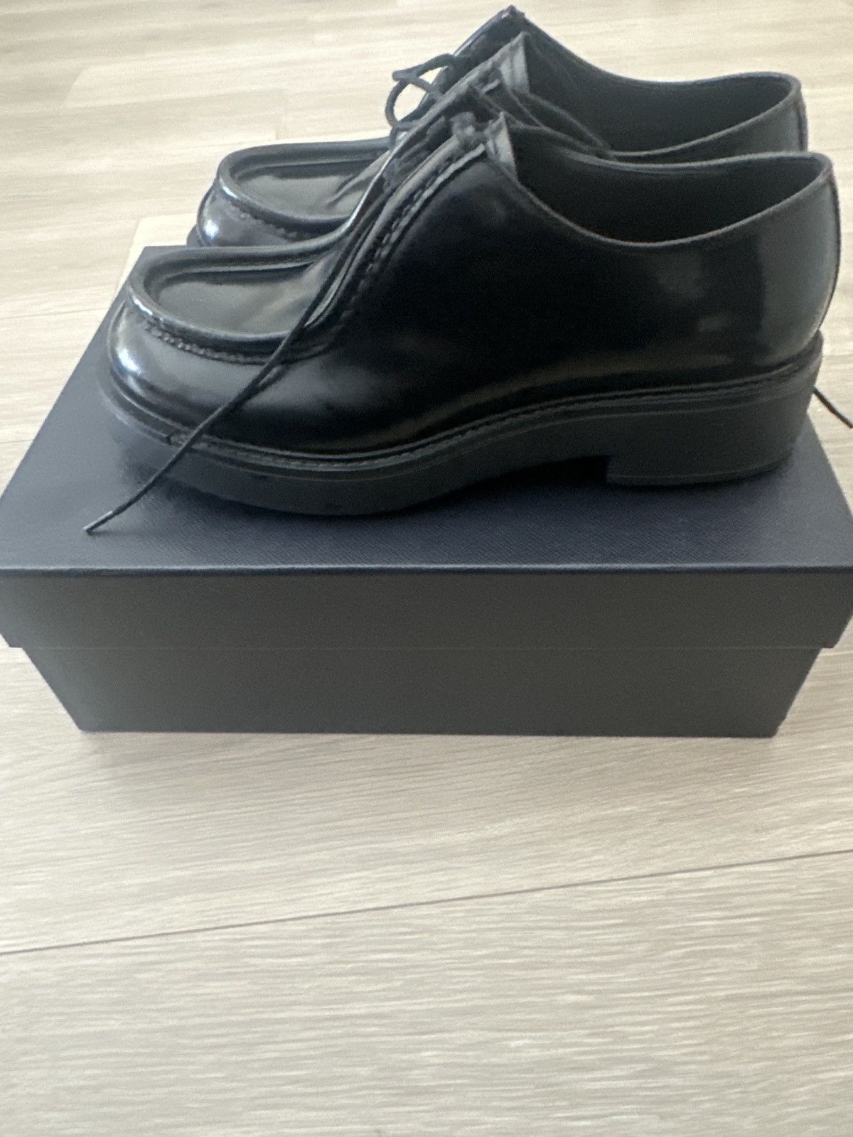 Prada Prada Diapason opaque brushed leather loafers Size US 11 / EU 44 - 1 Thumbnail