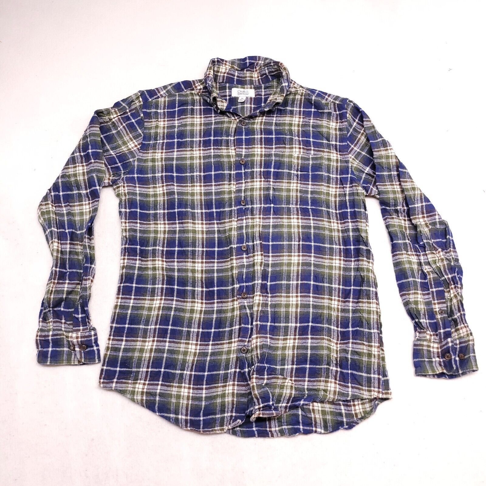Croft & Barrow Croft & Barrow Madras Flannel Shirt Mens Size Medium M Blue Size US M / EU 48-50 / 2 - 2 Thumbnail