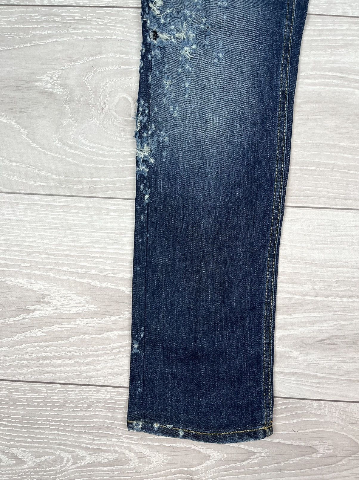 Just Cavalli Just Cavalli Italy Blue Denim Distressed Slim Jeans Pants Size US 34 / EU 50 - 3 Thumbnail