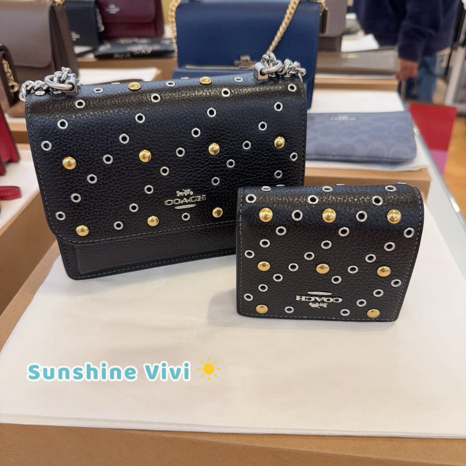 Coach NWT Bundle Coach Mini Klare Rivets CCE10 & CCL78 Snap Wallet Size ONE SIZE - 2 Thumbnail