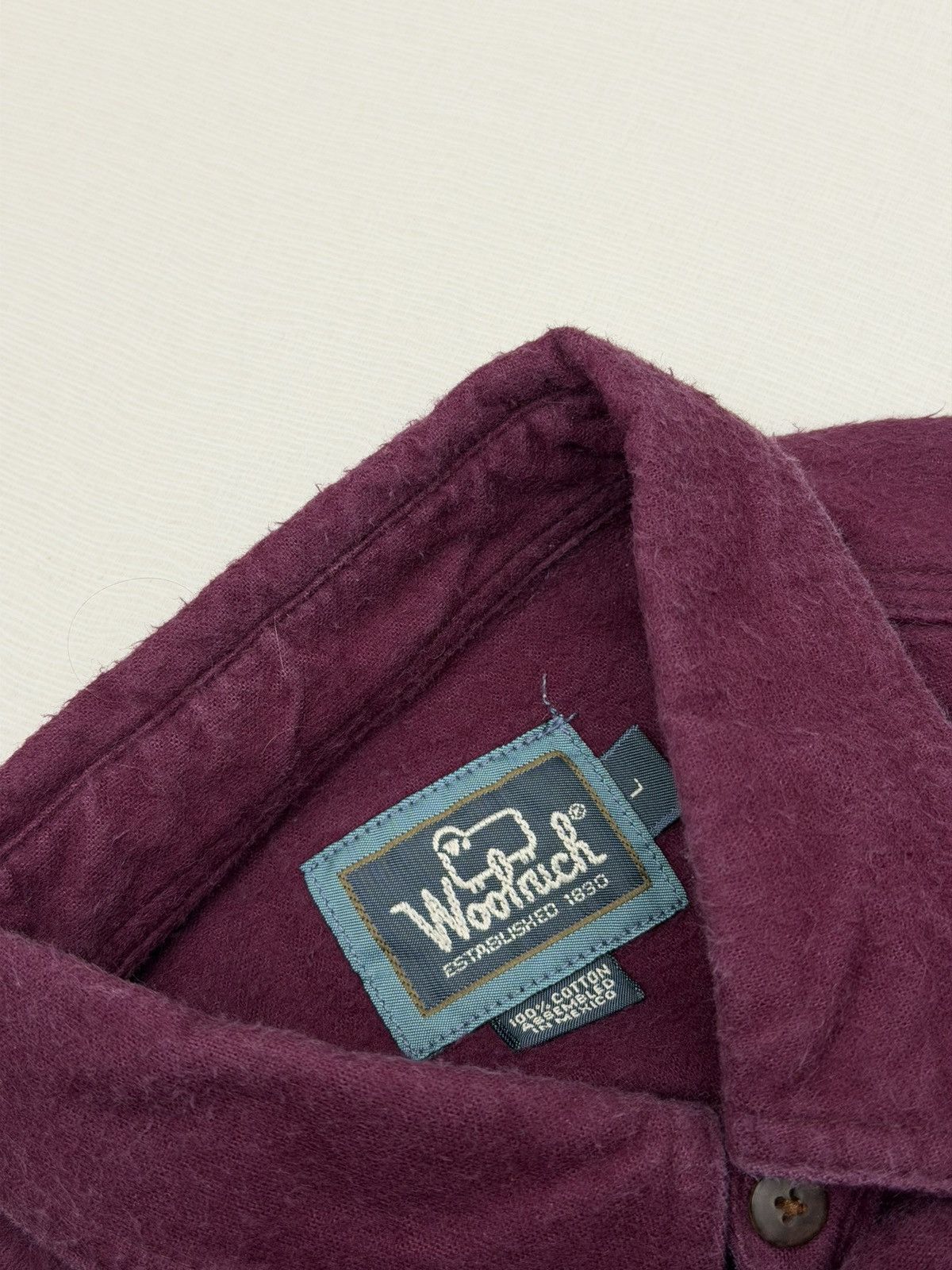 Woolrich Woolen Mills Vintage Woolrich Shirt Large Burgundy Chamois Flannel Size US L / EU 52-54 / 3 - 4 Thumbnail