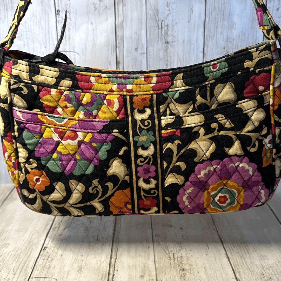 Vera Bradley Vera Bradley Shoulder Bag Women Medium Multicolor Floral Canvas Purse Handbag Black Floral Style:L Shoulder Bag L 3.5” H 7” W 11.5” Size ONE SIZE - 2 Thumbnail