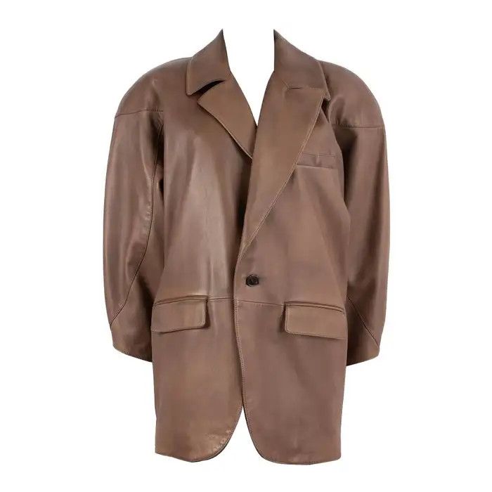 Saint Laurent Paris o1tp1o1224 Runway Oversized Leather Jacket in Dark Brown Size M / US 6-8 / IT 42-44 - 1 Thumbnail