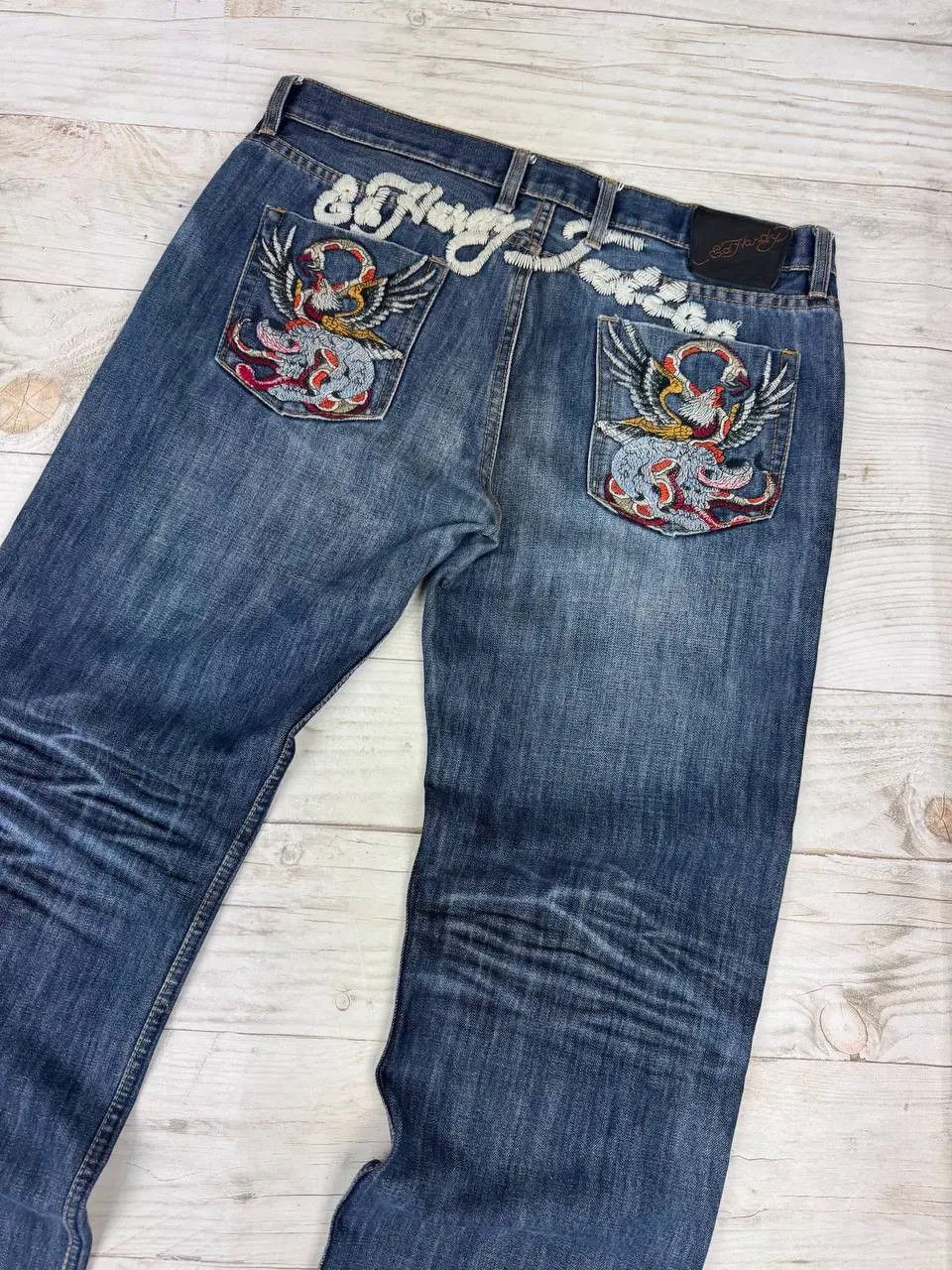 Ed Hardy Vintage Ed Hardy By Christian Audigier Denim Jeans Y2K Tatto Size US 38 / EU 54 - 2 Thumbnail
