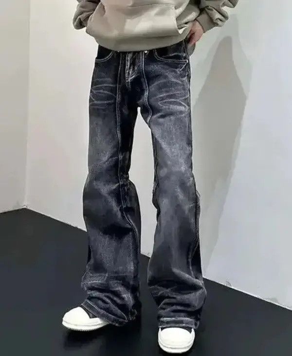 Japanese Brand Matsuoka x Endo Y2K Style BlackFlare Jeans Size US 32 / EU 48 - 2 Thumbnail