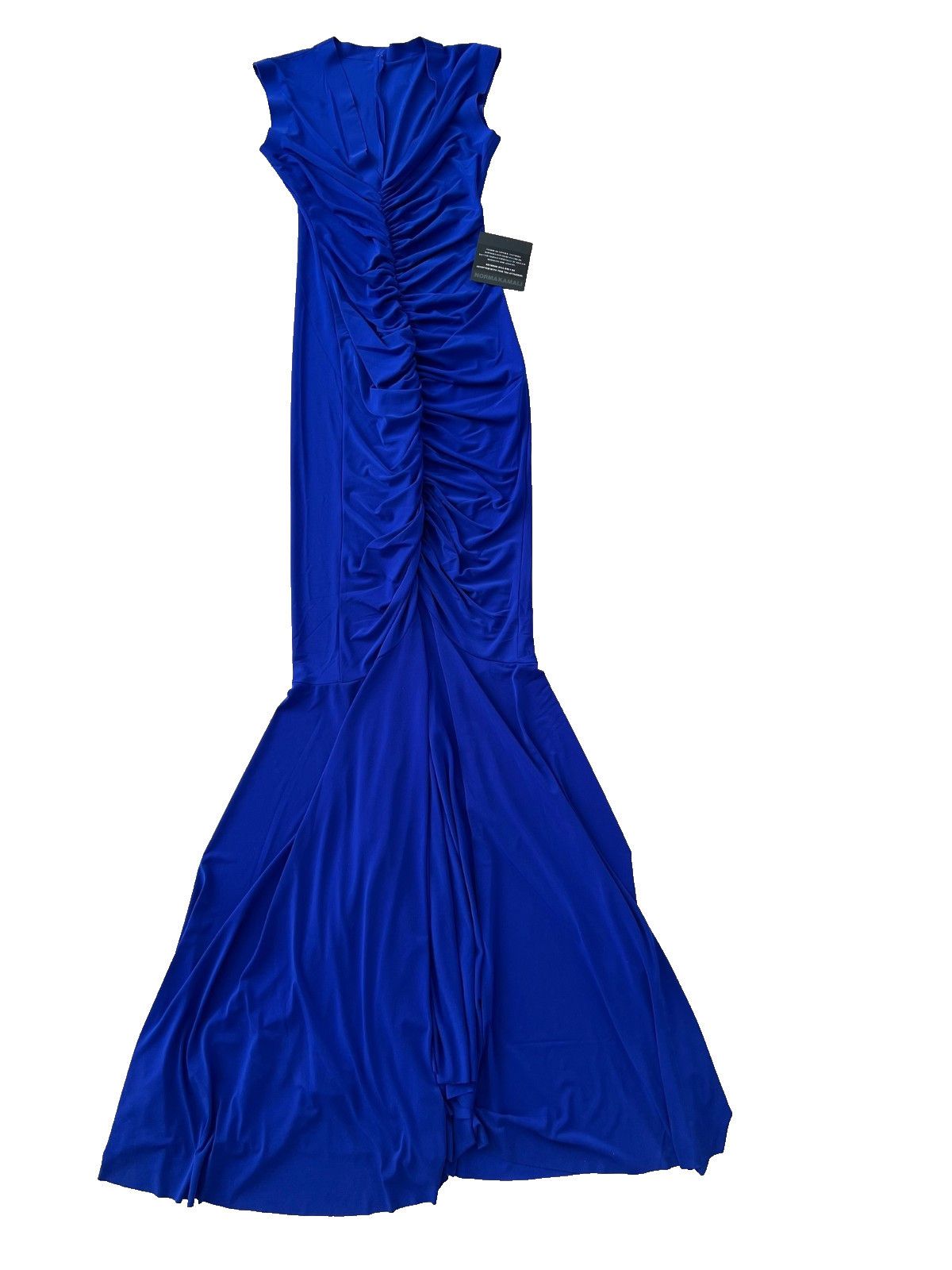 Norma Kamali Norma Kamali Shirred Fishtail Gown Dress Blue ( S/36 ) Size S / US 4 / IT 40 - 4 Thumbnail