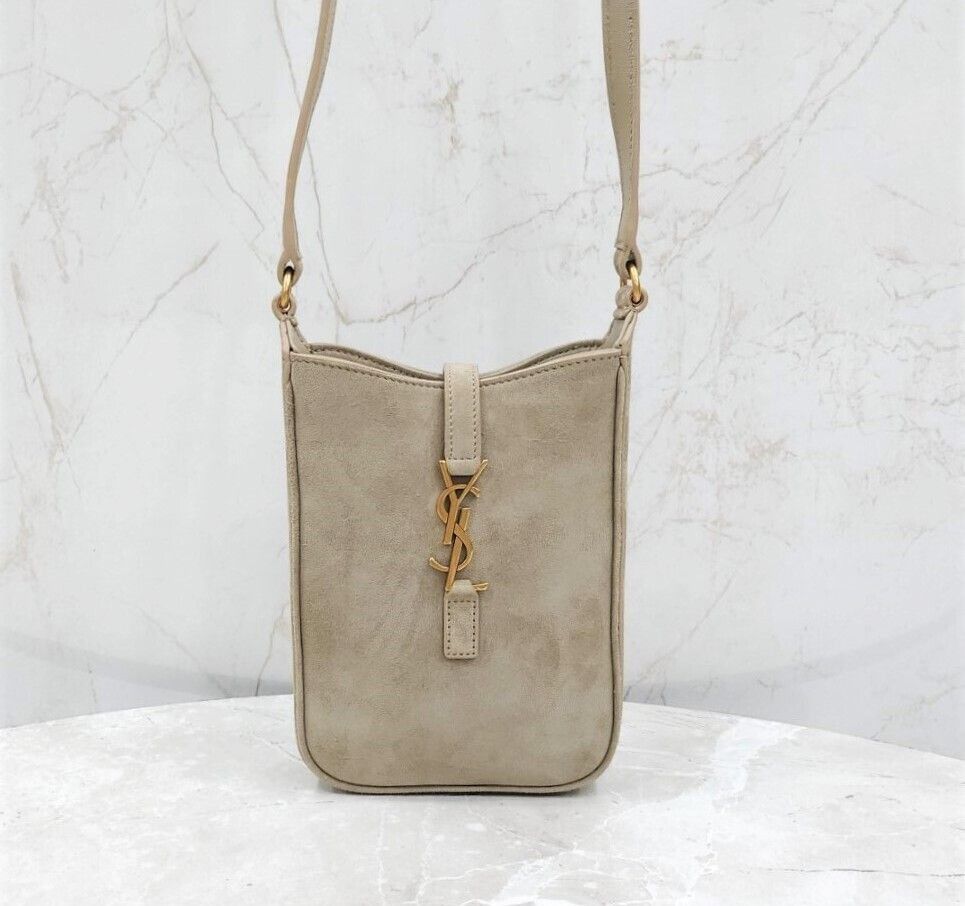 Yves Saint Laurent Vertical Suede Pouch Crossbody Bag Size ONE SIZE - 1 Thumbnail