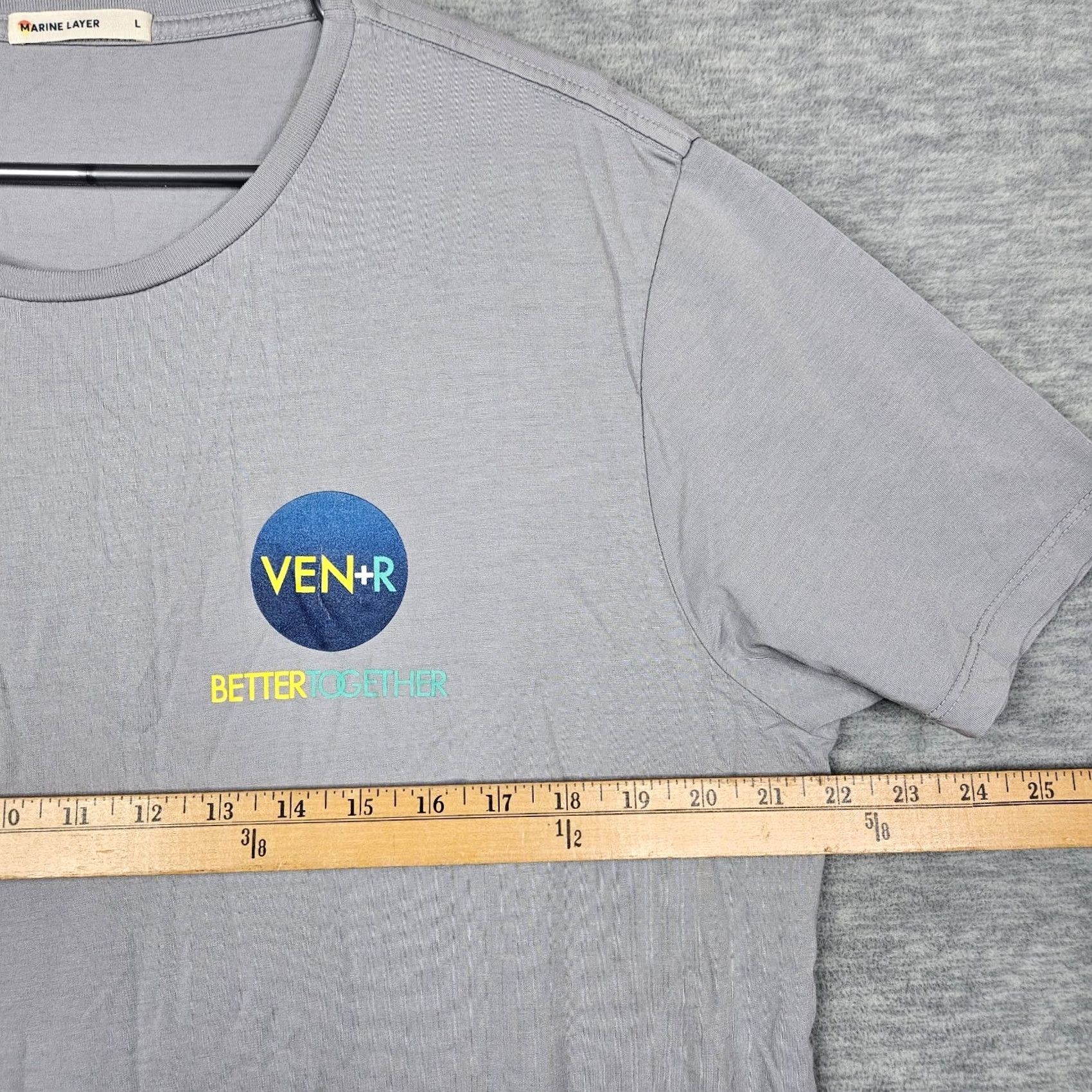 Marine Layer MARINE LAYER Logo Tee Sz L Mens Gray Cotton Short Sleeve Crew Neck T-Shirt L Size US L / EU 52-54 / 3 - 3 Thumbnail