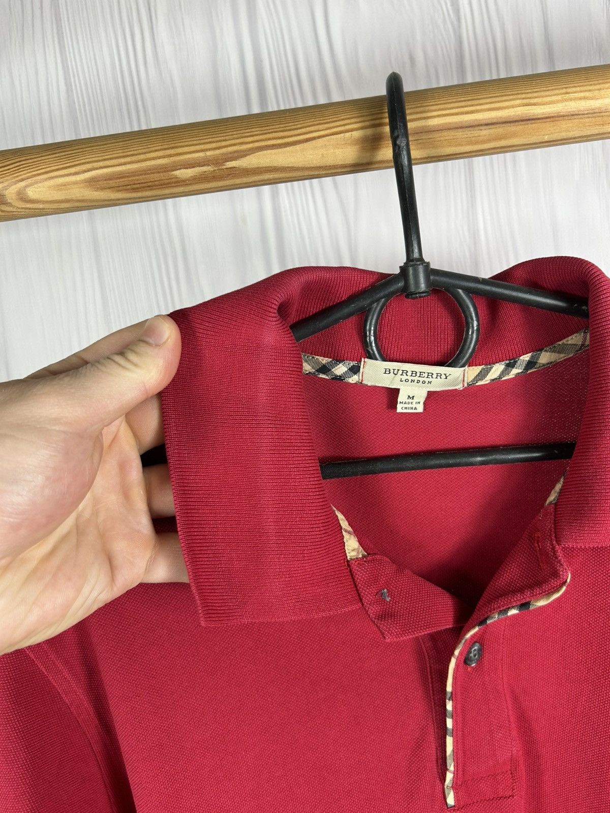 Burberry Burberry London Nova Check Red Polo Shirt Size M Size US M / EU 48-50 / 2 - 11 Thumbnail