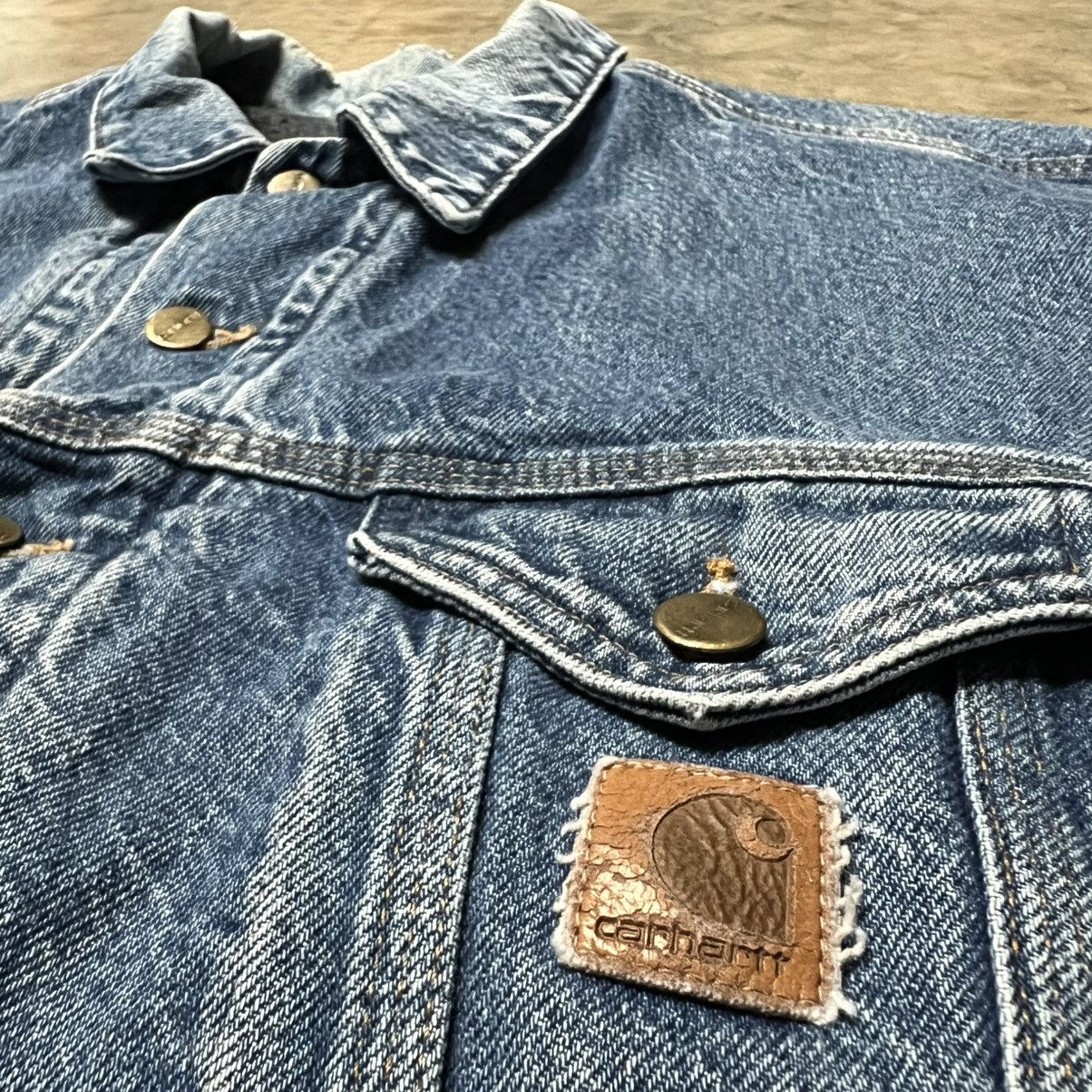 Carhartt × Carhartt Wip × Vintage Vintage 90’s Carhartt 🇺🇸 Blanket-Lined Denim Trucker Jacket Size US XXL / EU 58 / 5 - 6 Thumbnail