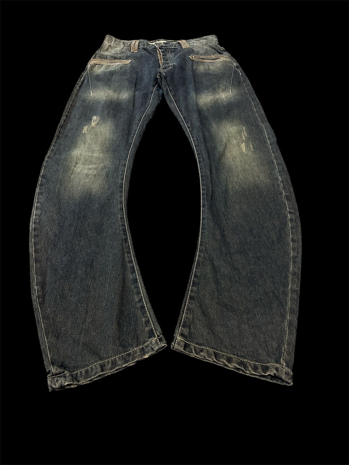DEVRED CURVE RUSTY DENIM DISTRESSED DENIM PANT