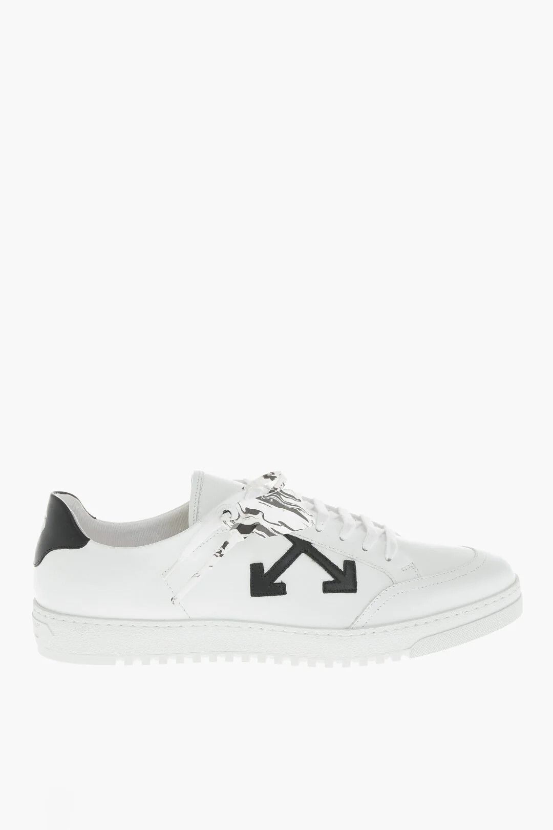 Off-White og1mm0426 Low Two-Tone Leather Sneakers in Black & White Size US 13 / EU 46 - 1 Thumbnail