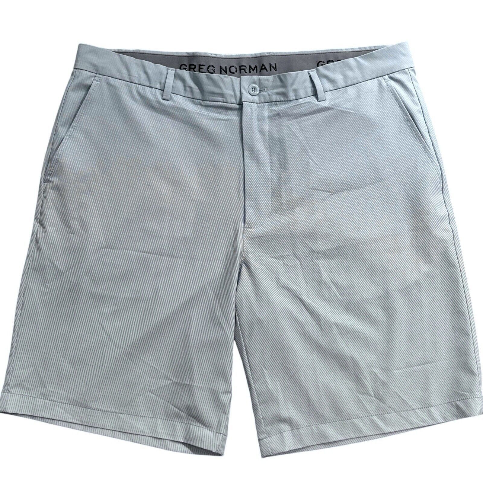 Greg Norman Greg Norman Light Blue Diagonal Pinstripe Shorts 38x10 Size US 38 / EU 54 - 1 Thumbnail