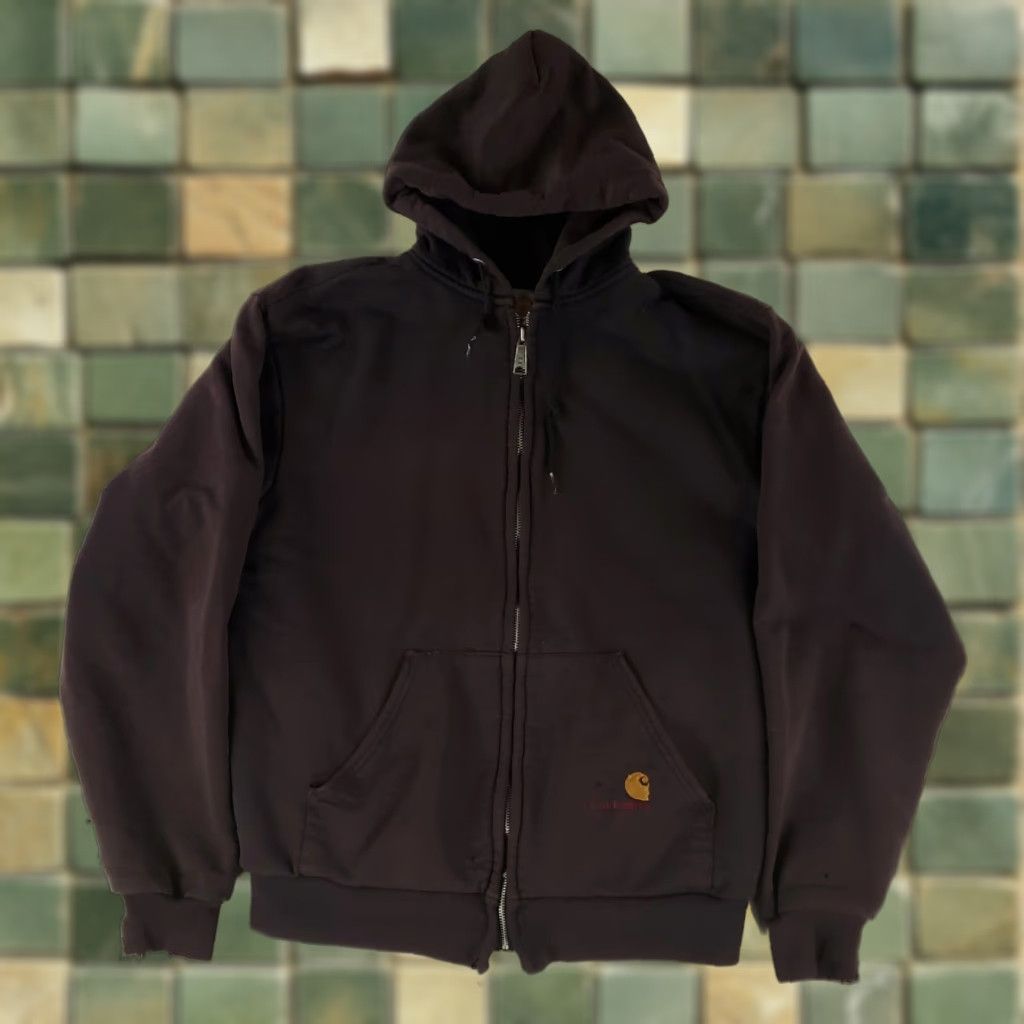 Carhartt VINTAGE Carhartt Hoodie Sweatshirt VTG Thermal Lined Full Zip Jacket Brown Mens XXL Size US XXL / EU 58 / 5 - 1 Thumbnail