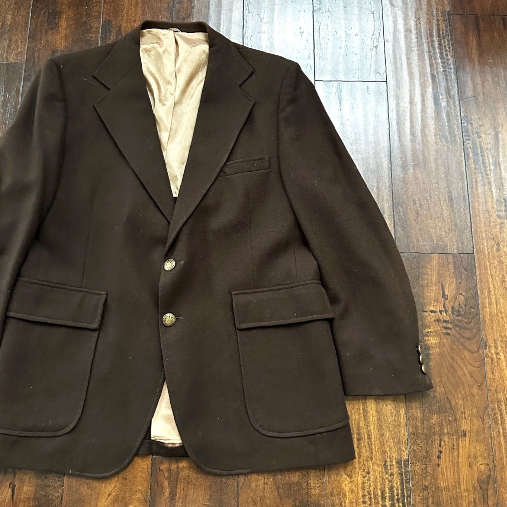 Vintage VINTAGE 1970s Brown Wool Sport Jacket Mens Regular Size 44 Rockabilly Checkerboard Size US S / EU 44-46 / 1 - 2 Thumbnail