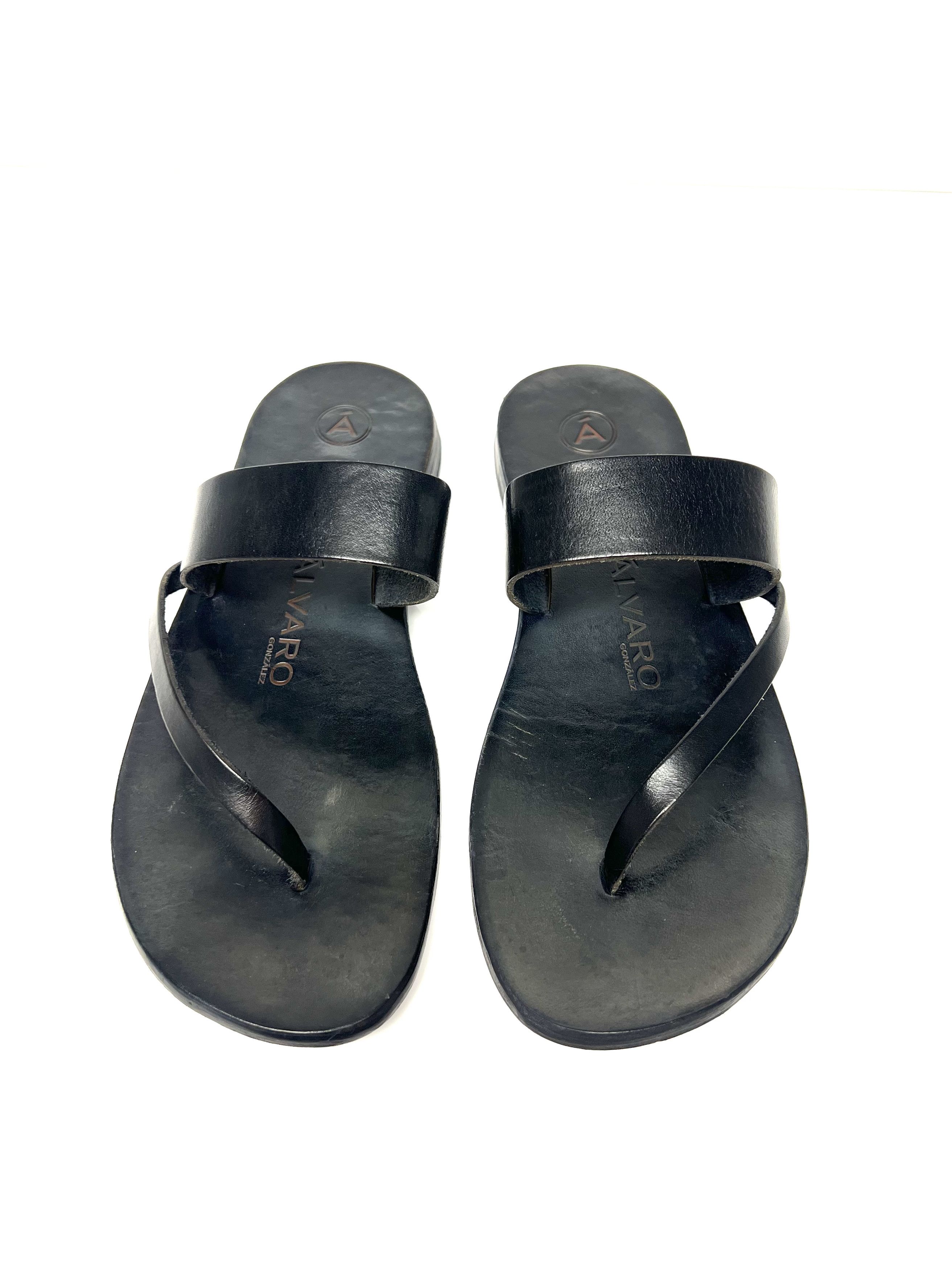 Other ALVARO GONZALEZ BLEU LEATHER HAND MADE SLIDE / SANDAL Size US 11 / EU 44 - 3 Thumbnail