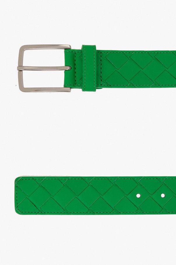 Bottega Veneta o1w1db10925 Size: 100 / Intrecciato Belt in Green Size 40 - 4 Thumbnail
