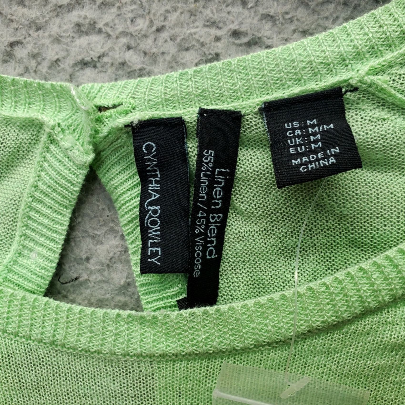 Cynthia Rowley Cynthia Rowley Blouse Womens M Green Linen 3/4 Sleeve Round Neck Back Button Shirt Womens M Green Linen Blouse Size M / US 6-8 / IT 42-44 - 6 Thumbnail