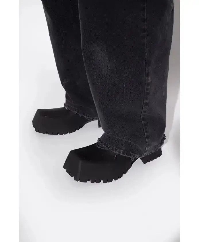Balenciaga o1tr1nto0725 Trooper Rubber Boots in Black Size US 5.5 / EU 38 - 6 Thumbnail