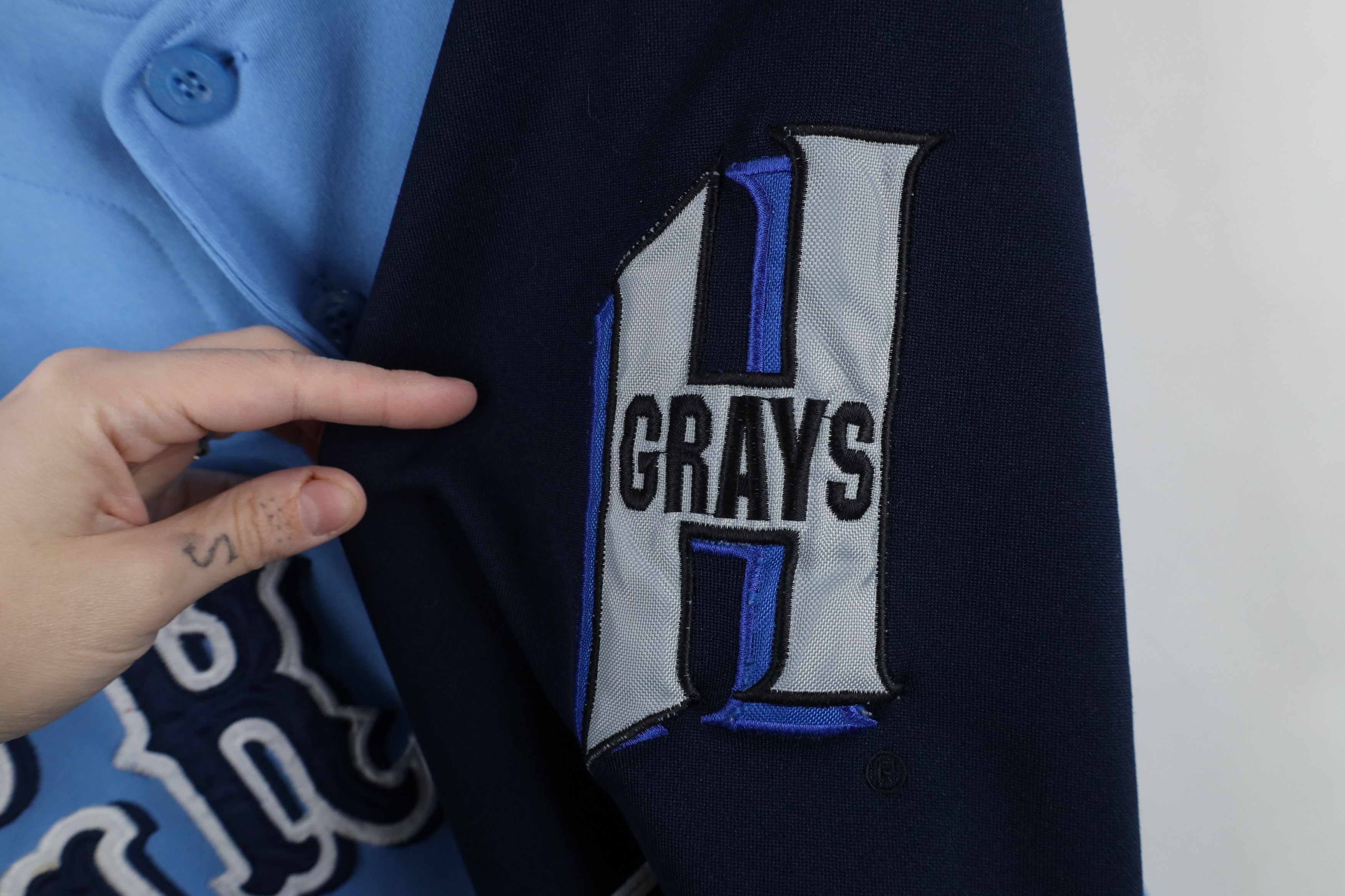 Vintage Vintage 90s Leagues Homestead Grays Baseball Jersey Blue Size US XXL / EU 58 / 5 - 10 Thumbnail