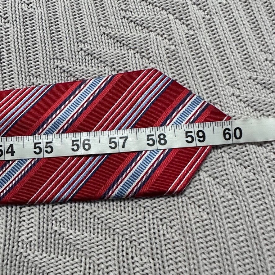 Barneys New York Barneys New York bright cherry red striped silk tie Size ONE SIZE - 4 Thumbnail