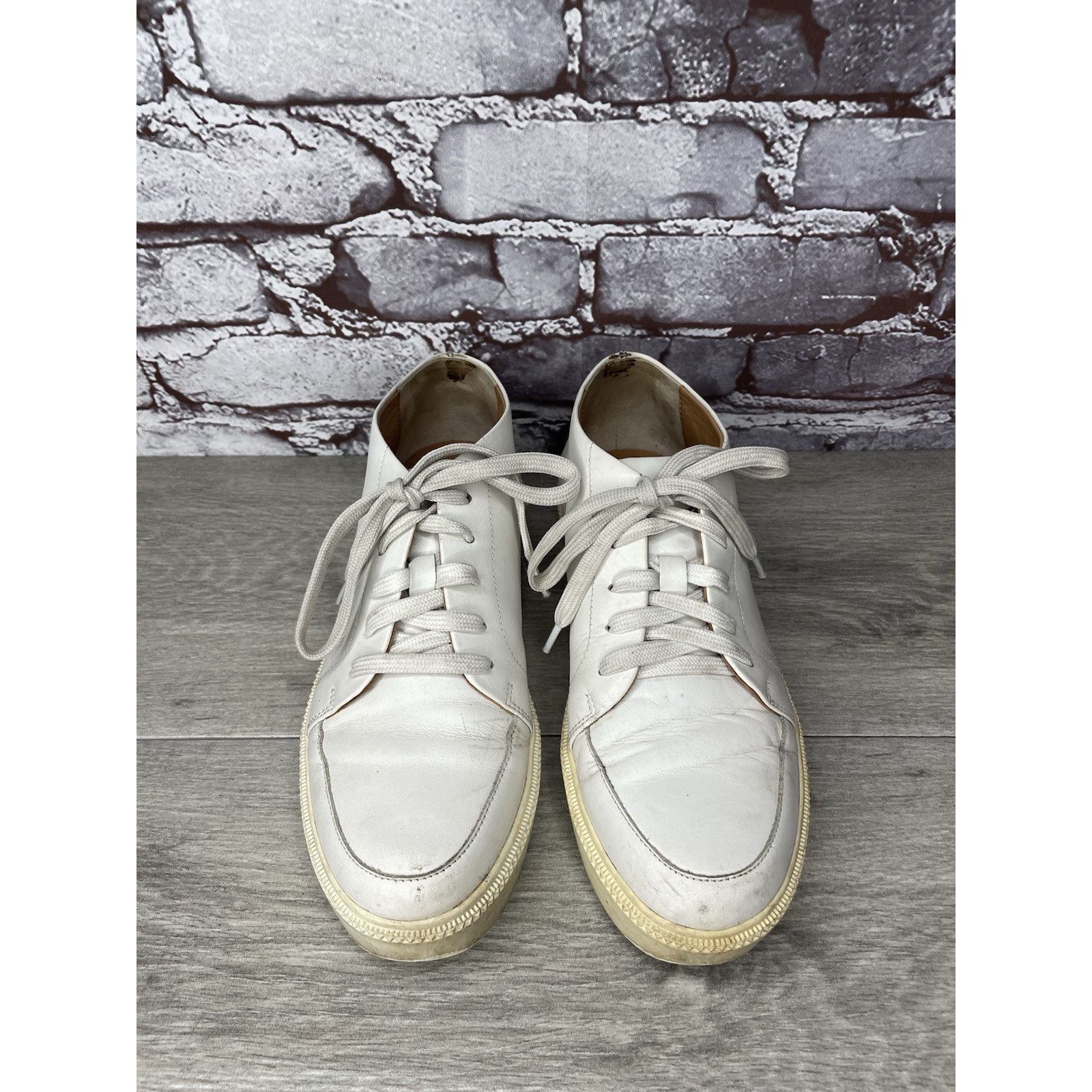 Adolfo Dominguez Adolfo Dominguez White Leather Casual Lace Up Sneakers Women Size US 8.5 / IT 38.5 - 1 Thumbnail