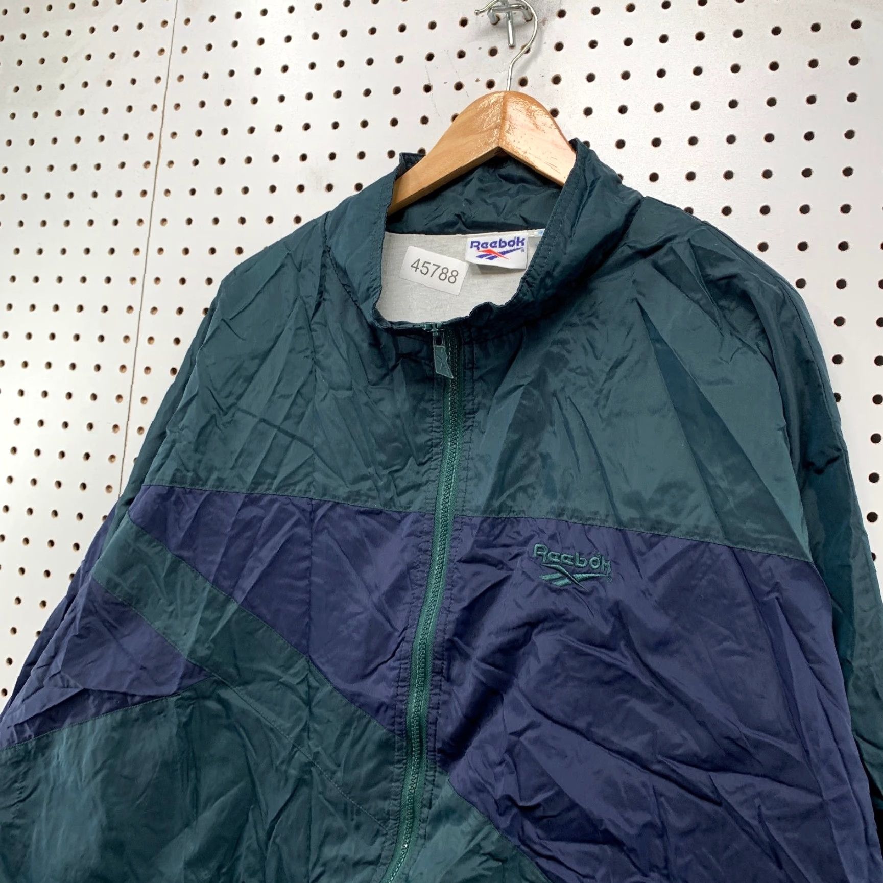 Reebok VINTAGE Reebok Windbreaker Jacket Mens XL Green Blue Nylon Lined Oversized Size US XL / EU 56 / 4 - 7 Thumbnail