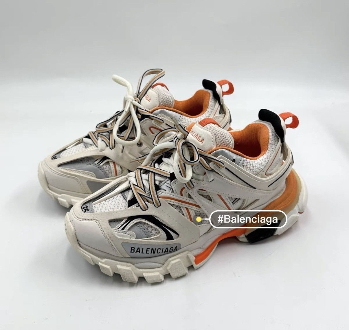 Balenciaga Balenciaga Track 1.0 White Orange Dad Sneakers K12 Size US 5 / IT 35 - 1 Thumbnail