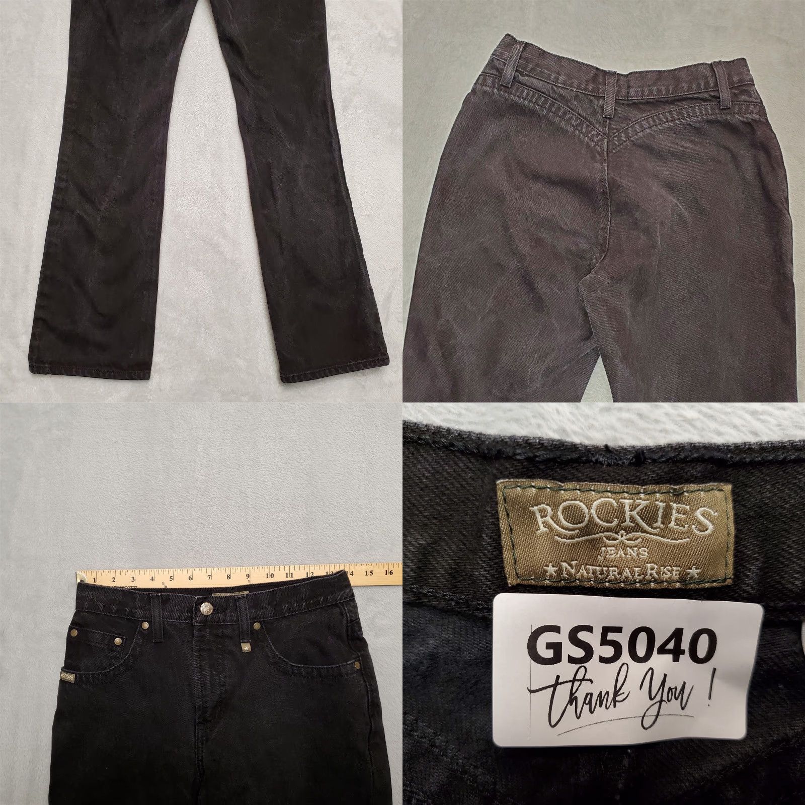 Vintage VINTAGE Rockies Jeans Womens 6 Long Black Denim Relaxed Fit Denim Natural Rise Jeans 5-Pocket Cowboy Outdoor Womens Size 30" / US 8 / IT 44 - 9 Thumbnail