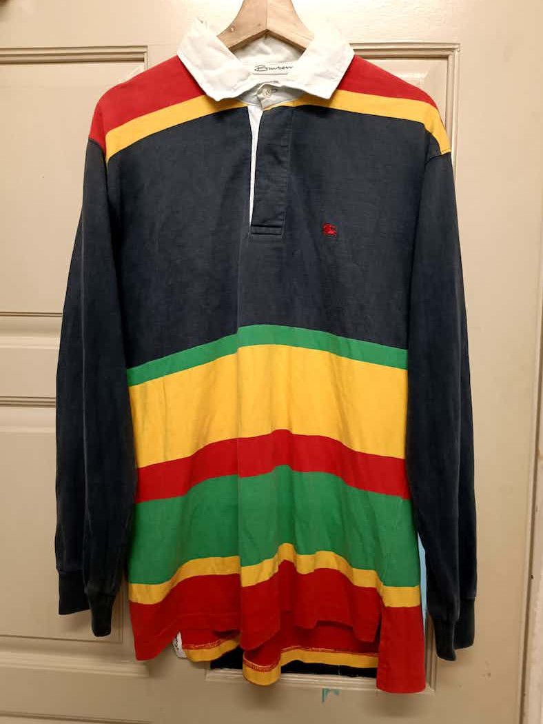 Burberry × Burberry Prorsum × Vintage vintage 90s burberry rugby shirt made in england Size US L / EU 52-54 / 3 - 1 Thumbnail