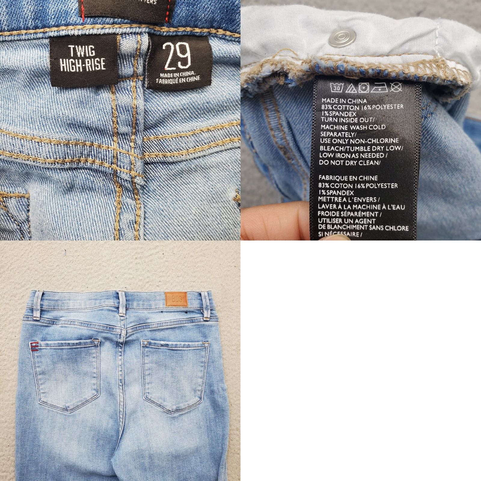 Urban Outfitters BDG Urban Outfitters Skinny Jeans Womens 29 Blue Denim Stretch Twig High Rise Jeans Size 29" - 8 Thumbnail