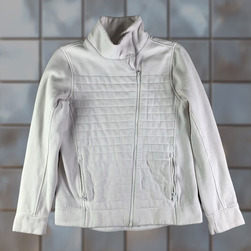 Lululemon Lululemon White Sweater Cowl Neck Button Snap Long Sleeve Full Zip Womens Small S with Pockets Size S / US 4 / IT 40 - 1 Thumbnail