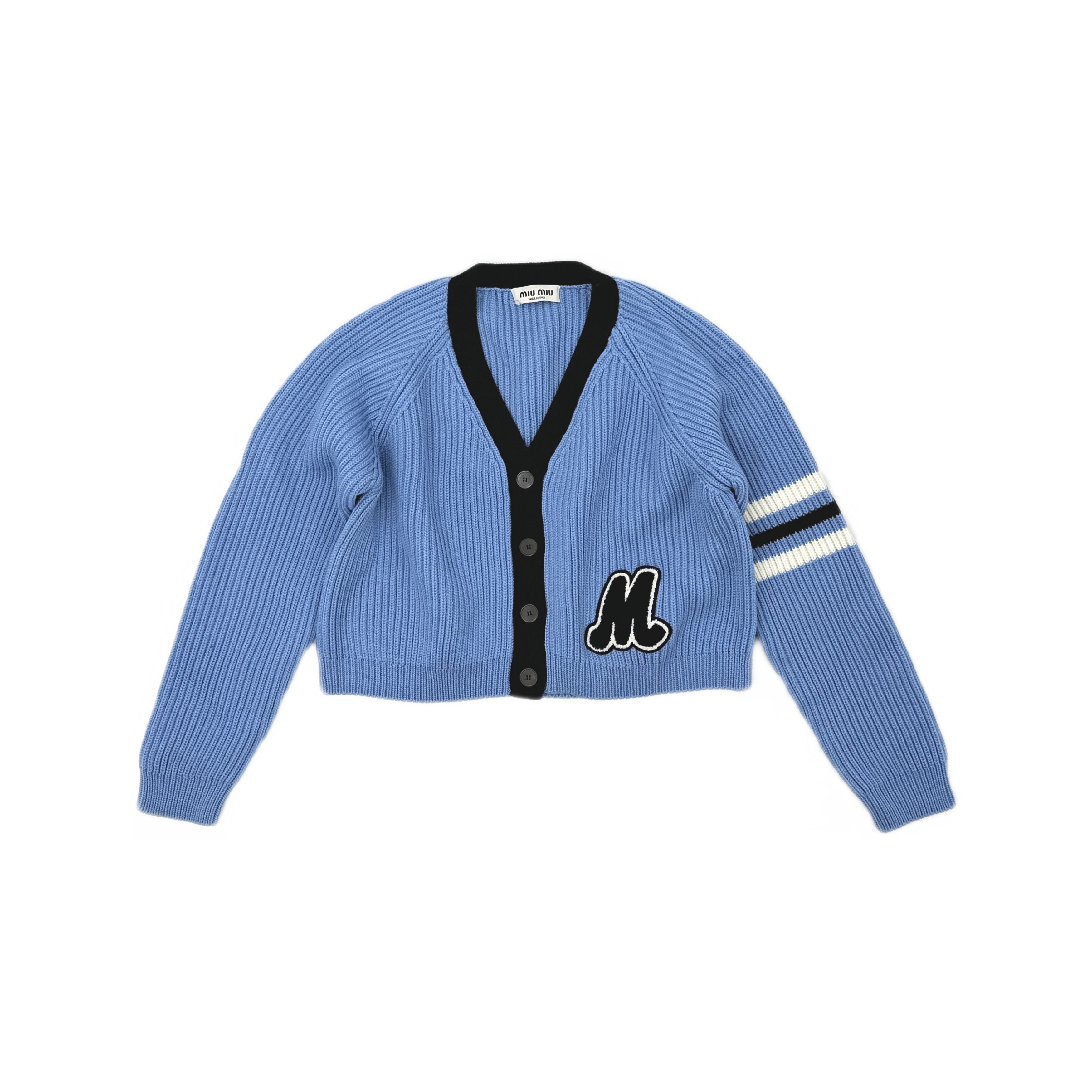 Miu Miu Miu Miu Logo Patch Wool Cardigan Size 38 Size XS / US 0-2 / IT 36-38 - 1 Thumbnail