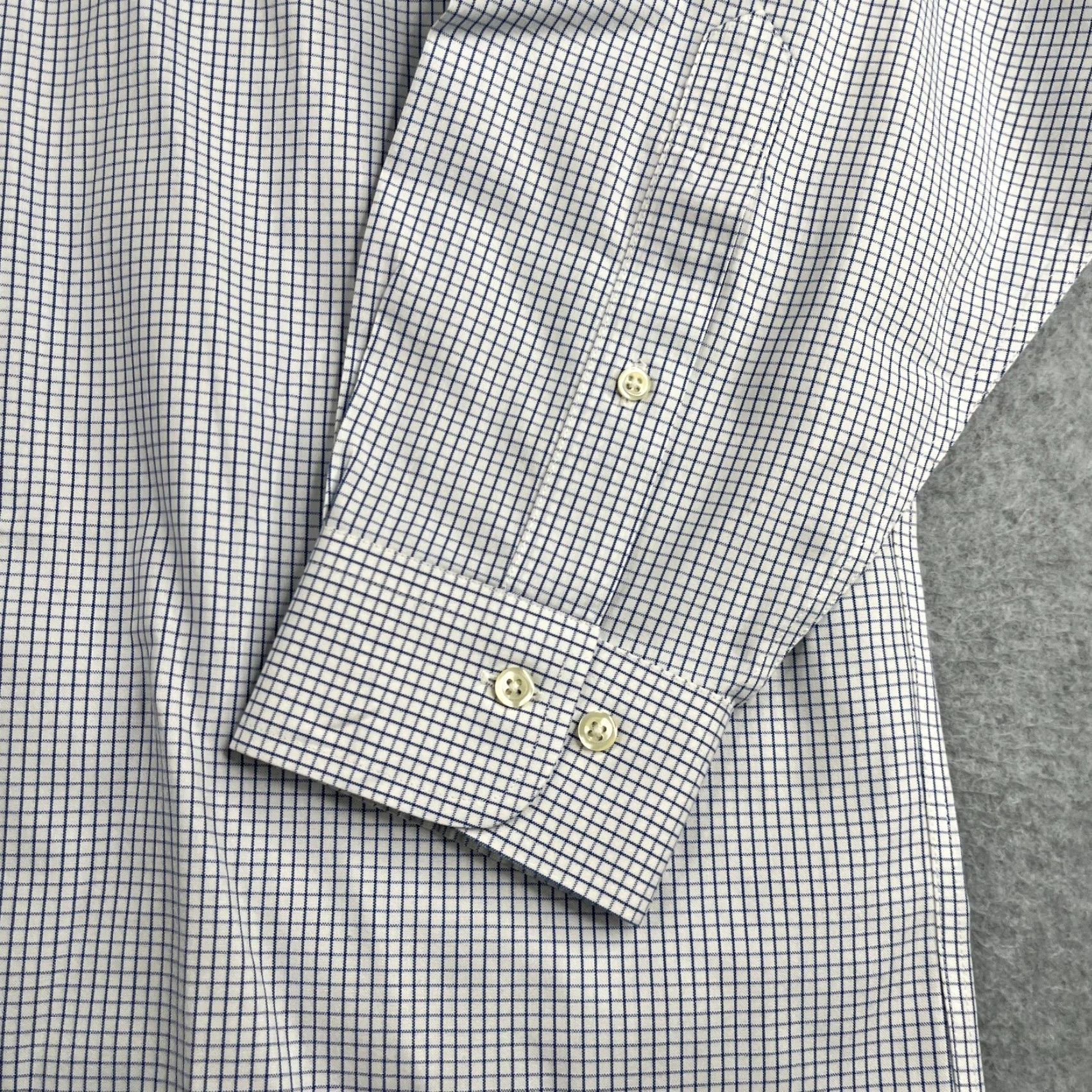 Brooks Brothers Brooks Brothers Shirt 346 17 White Blue Check Casual Button Down Long Sleeve Mens Size US XL / EU 56 / 4 - 2 Thumbnail