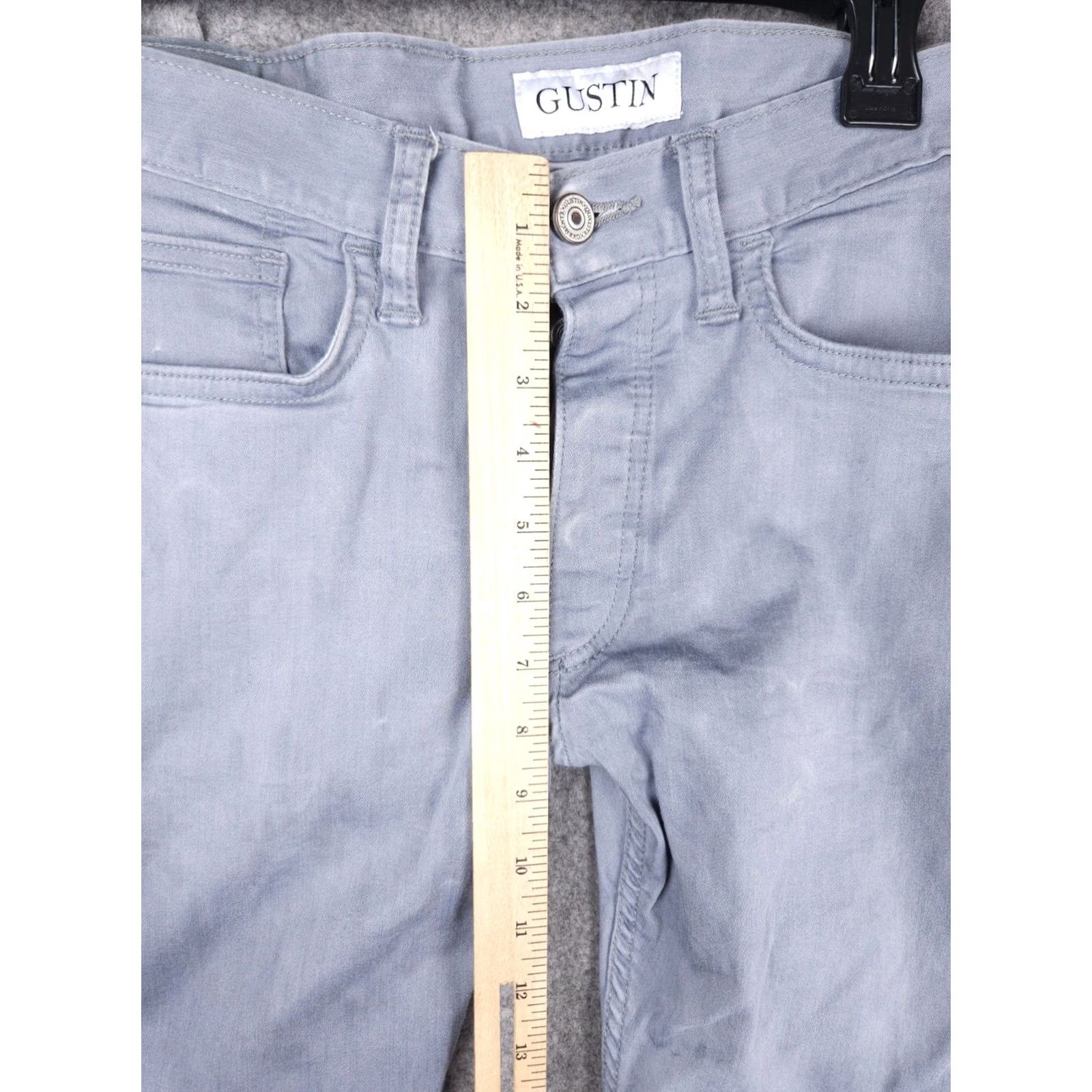 Gustin Gustin Pants Mens 29 x 31 Gray California Slim Button Fly Chino Straight 5-Pocket Size US 29 - 4 Thumbnail