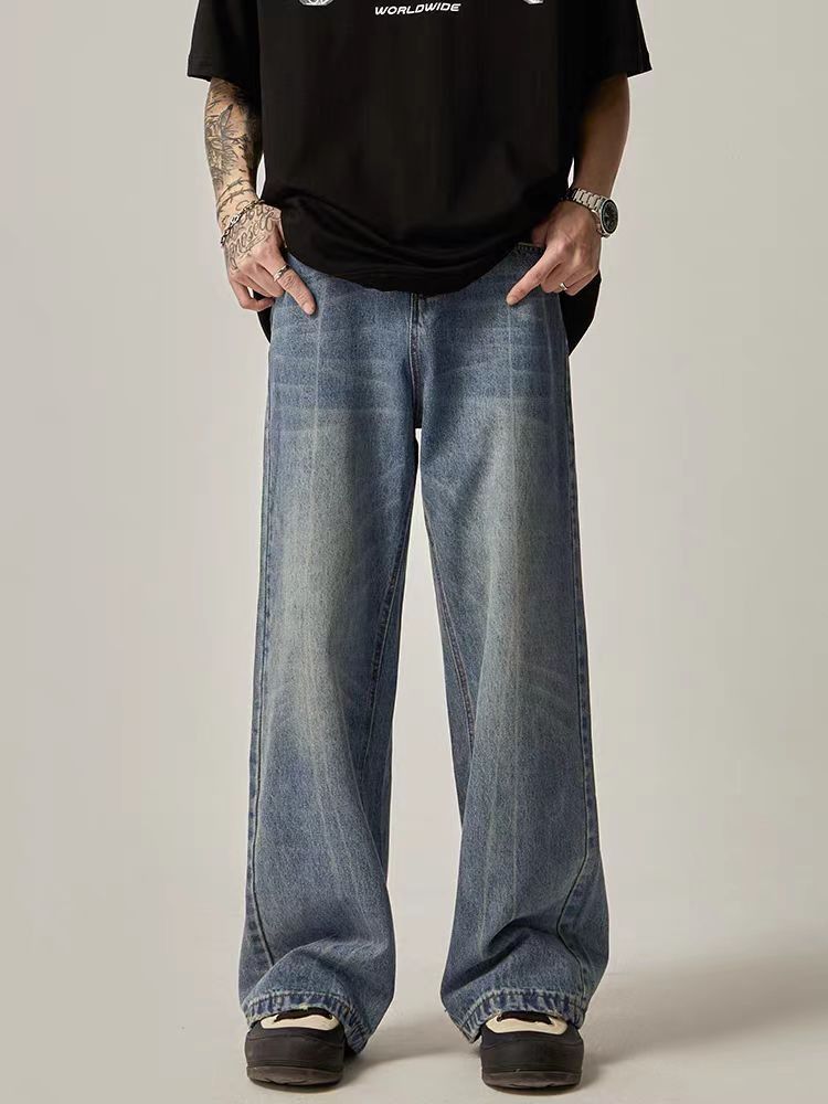 Japanese Brand × Jean Street vintage washed straight wide leg jeans Size US 32 / EU 48 - 1 Thumbnail