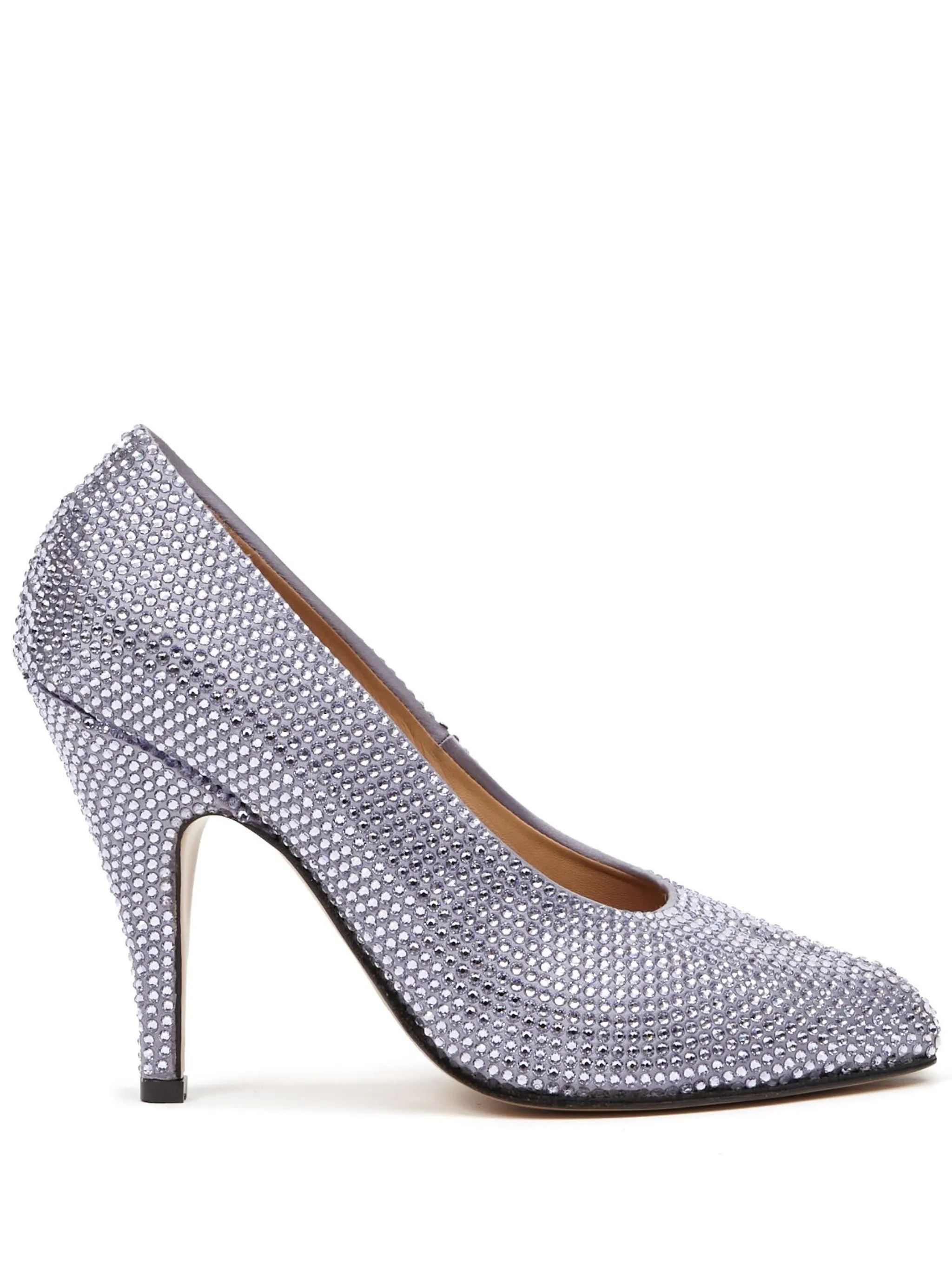 Maison Margiela oc11z0325 Tabi 110mm Rhinestone-Embellished Pumps in Purple Size US 11 / IT 41 - 1 Thumbnail