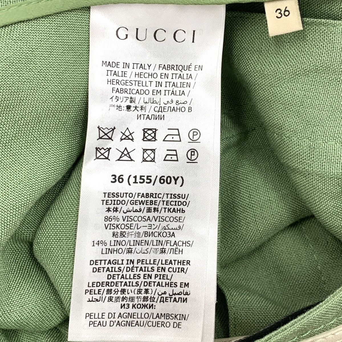 Gucci Gucci Light Green Belt Buckle Linen Casual Pleated Dress Size 25" / US 0 / IT 36 - 6 Thumbnail