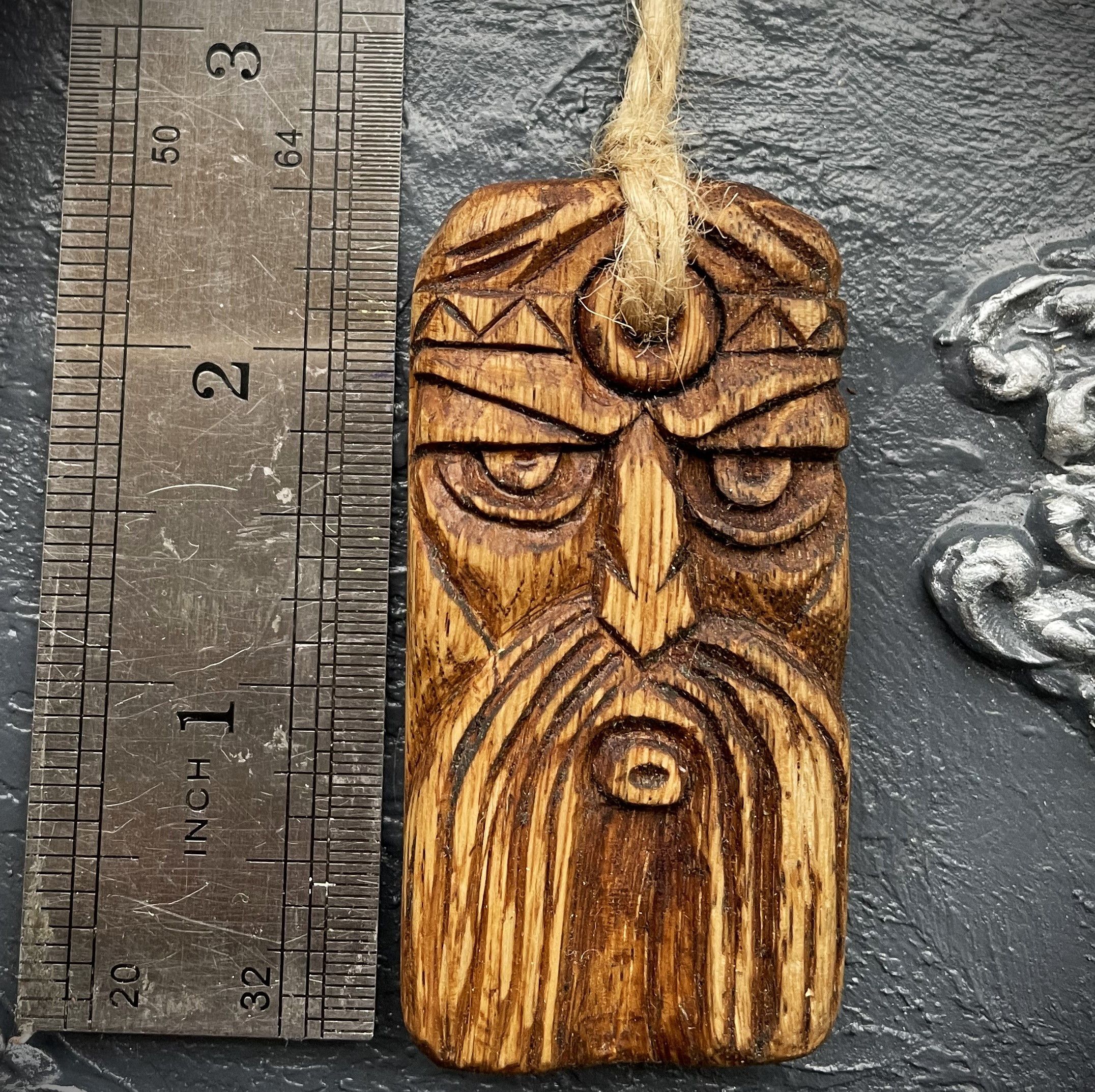 Other Viking Thor Wooden Pendant Hand Carved Norse Necklace Size ONE SIZE - 7 Thumbnail