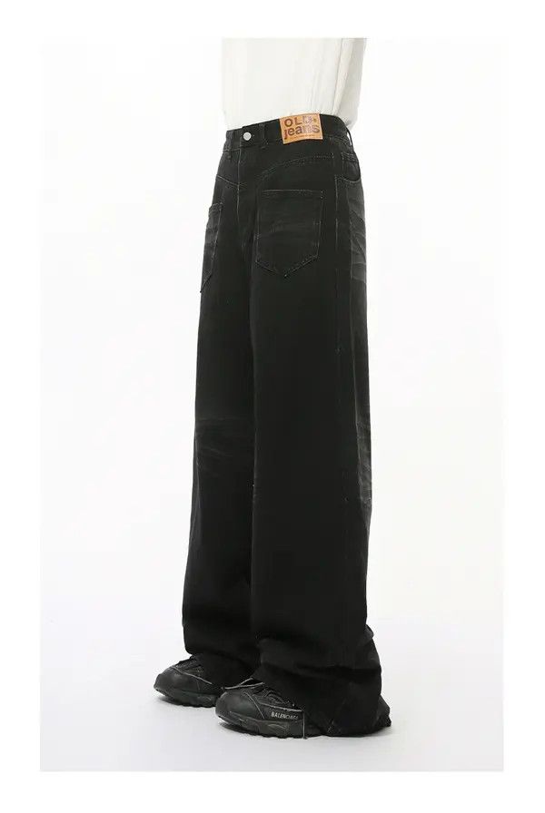 Japanese Brand Mint Washed vintage pocket design drape straight jeans Size US 32 / EU 48 - 3 Thumbnail