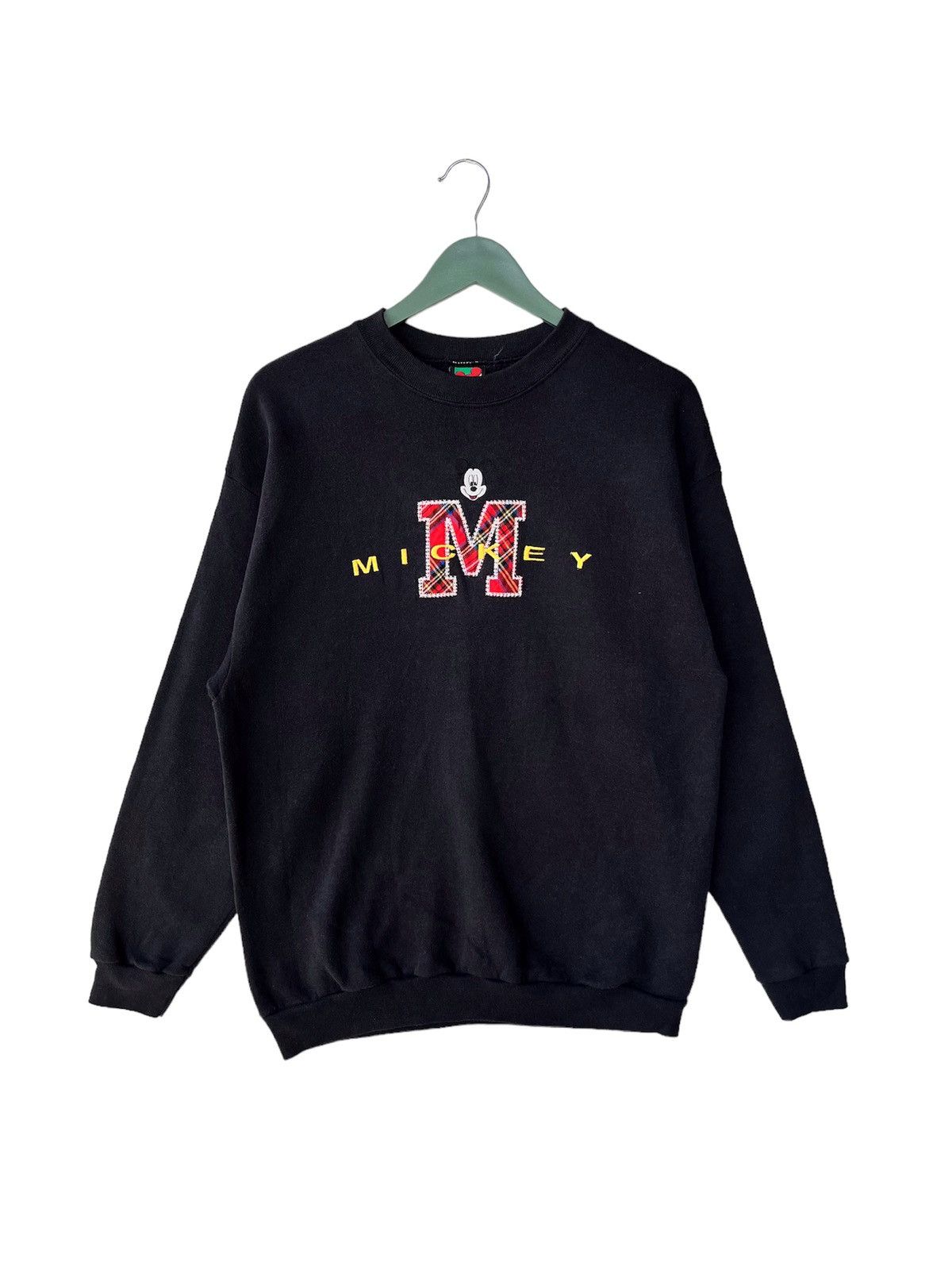 image of Vintage Disney Mickey Mouse Sweatshirt in Black, Men's (Size Medium)