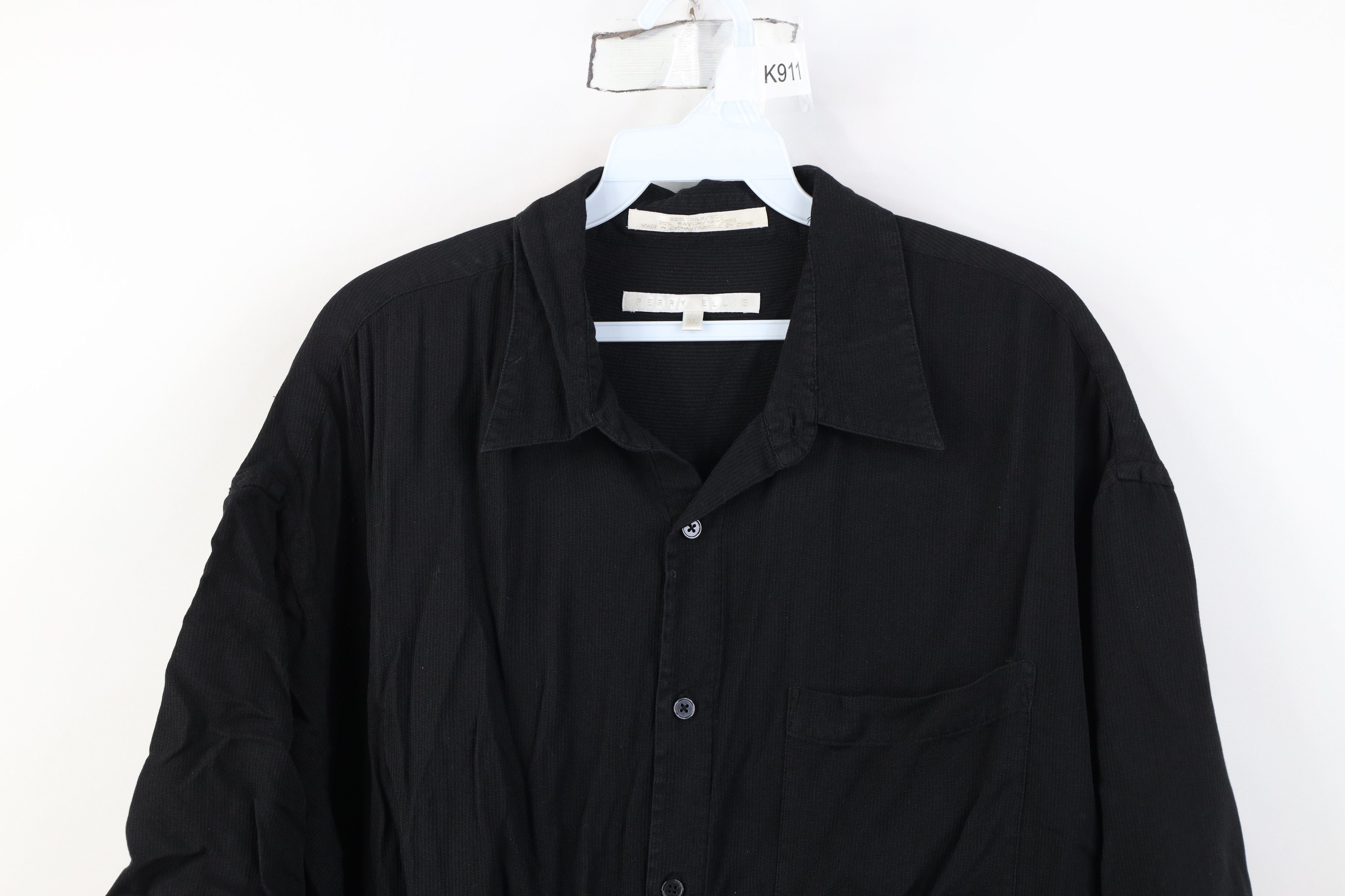 Vintage Vintage 90s Streetwear Knit Baggy Collared Button Shirt Size US XL / EU 56 / 4 - 2 Thumbnail