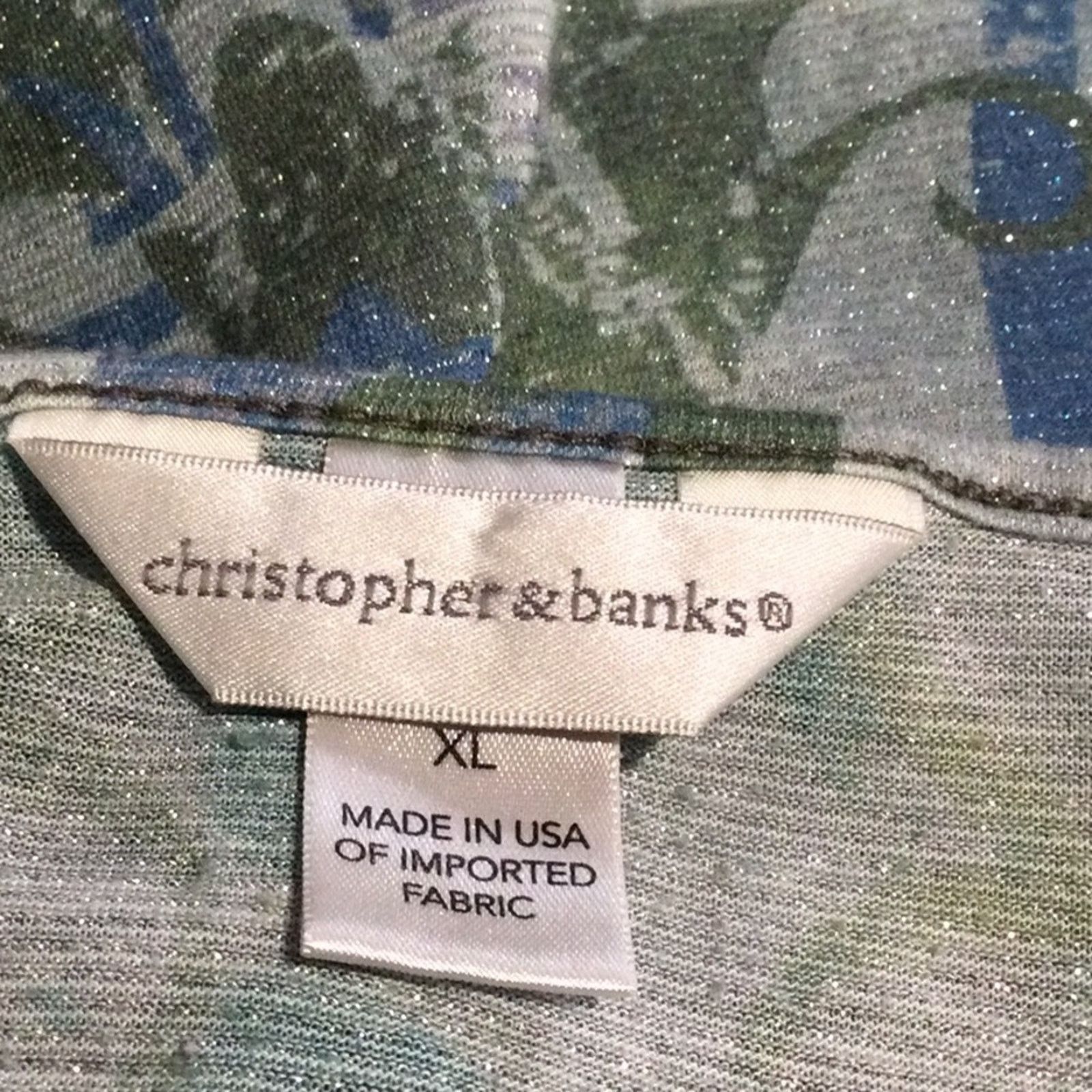 Other Christopher & Banks Semi Sheer Pullover Blouse Sz XL Size XL / US 12-14 / IT 48-50 - 11 Thumbnail