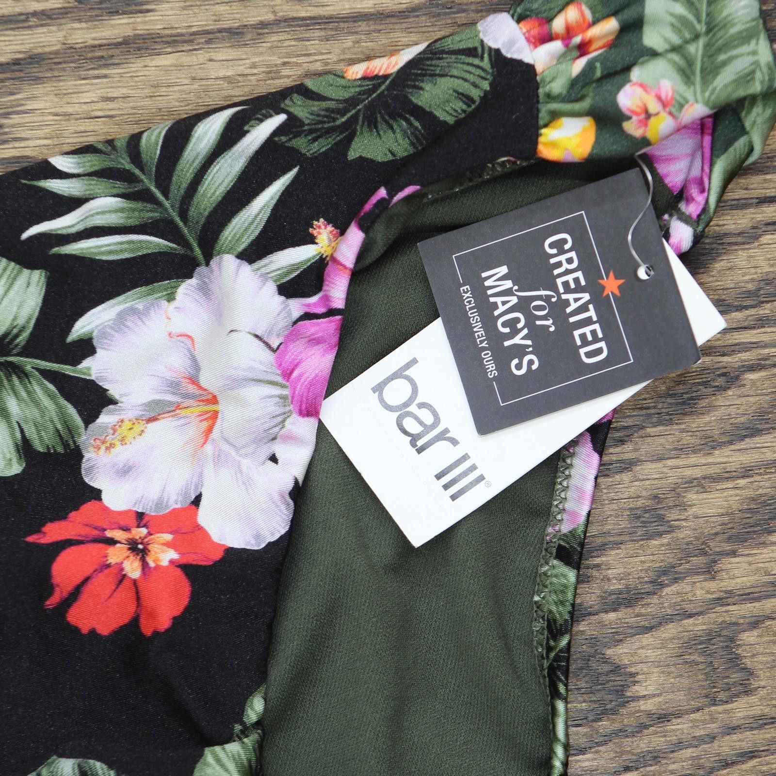 Bar III Nwt Bar Iii Side-tab Bikini Bottom Mbth25501 Multi Black M Size ONE SIZE - 3 Thumbnail