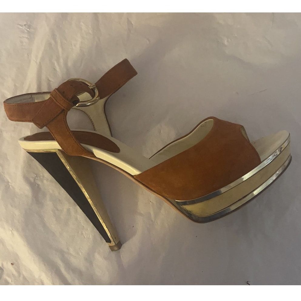 Bally Bally Tri Color Suede Pumps Open Toe Sandals SZ: 5 With Box Size US 5 / IT 35 - 2 Thumbnail