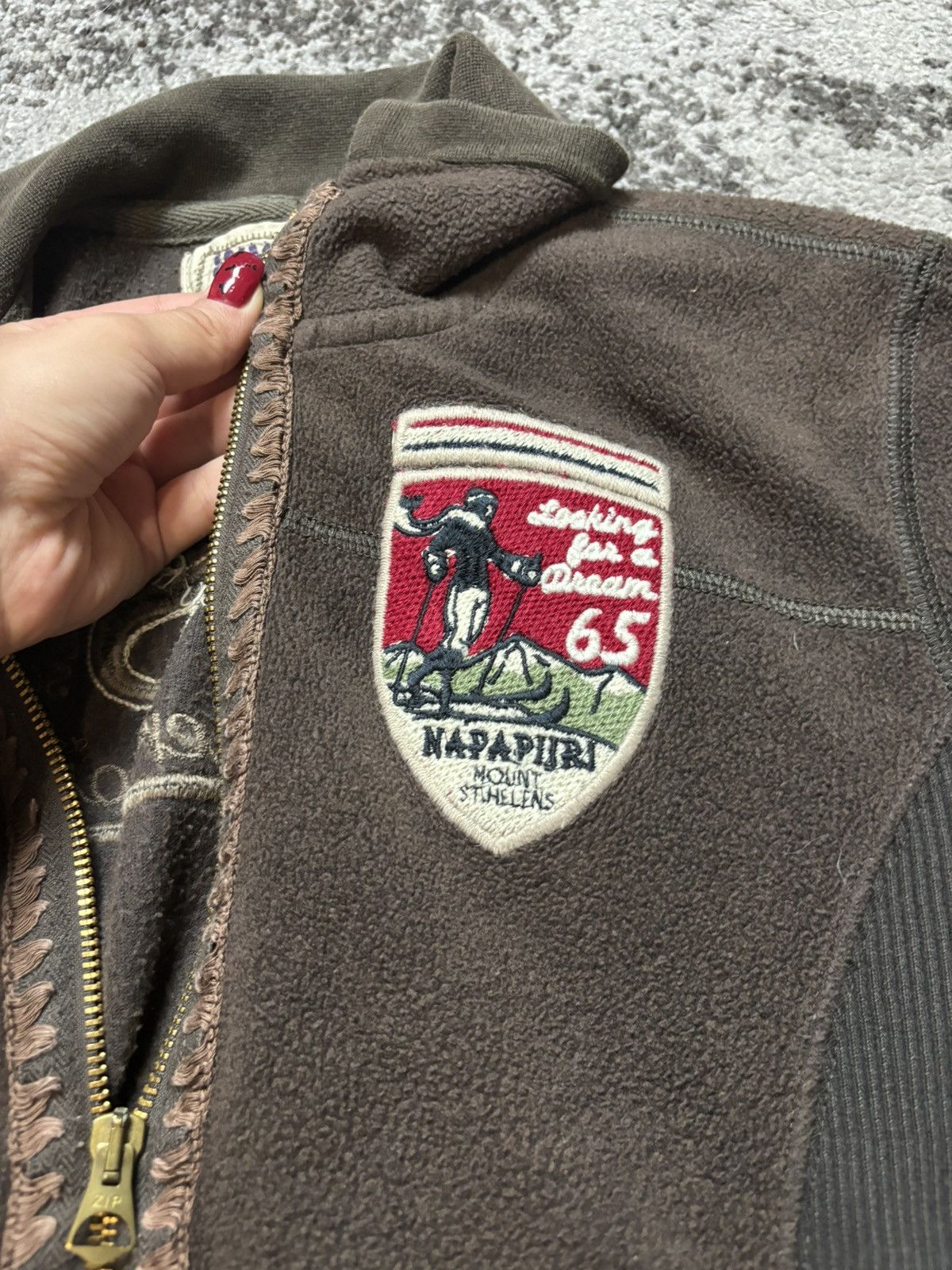 Japanese Brand × Napapijri × Vintage Vintage y2k Napapijri Fleece Embroidered Patch Zip Up Hoodie Size M / US 6-8 / IT 42-44 - 2 Thumbnail